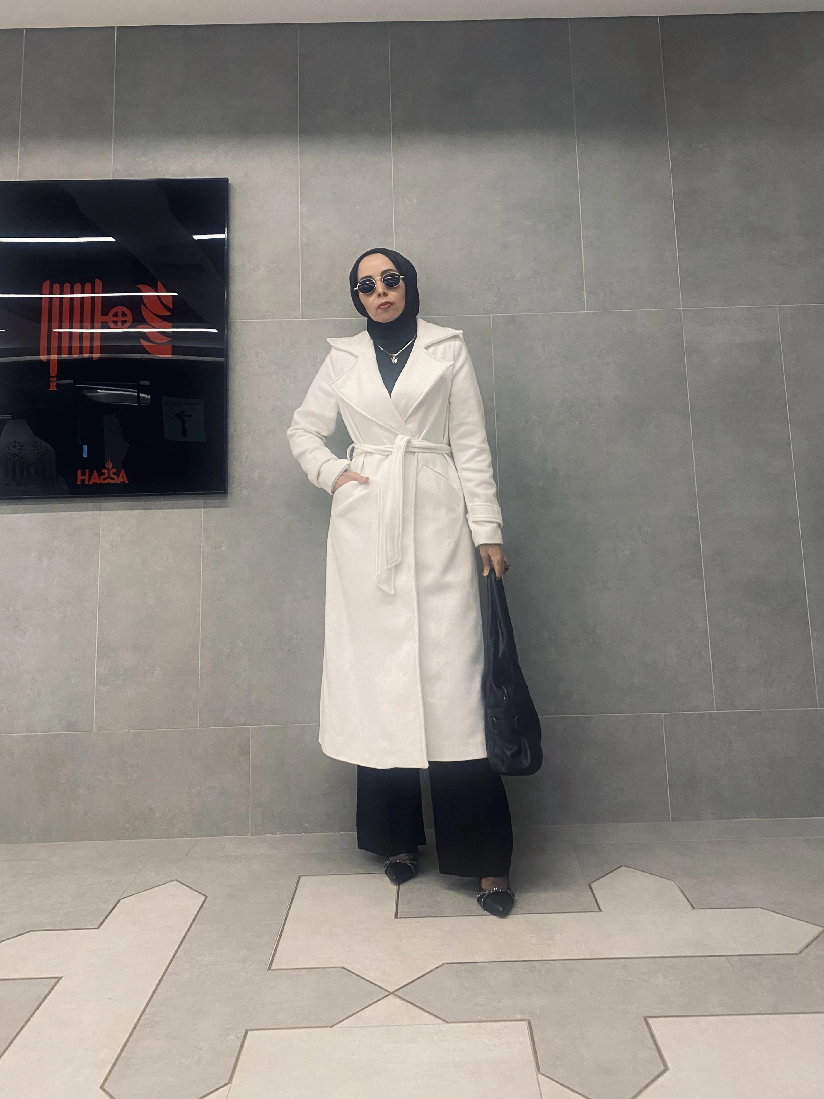 Geniş Yaka Kaşe Kaban