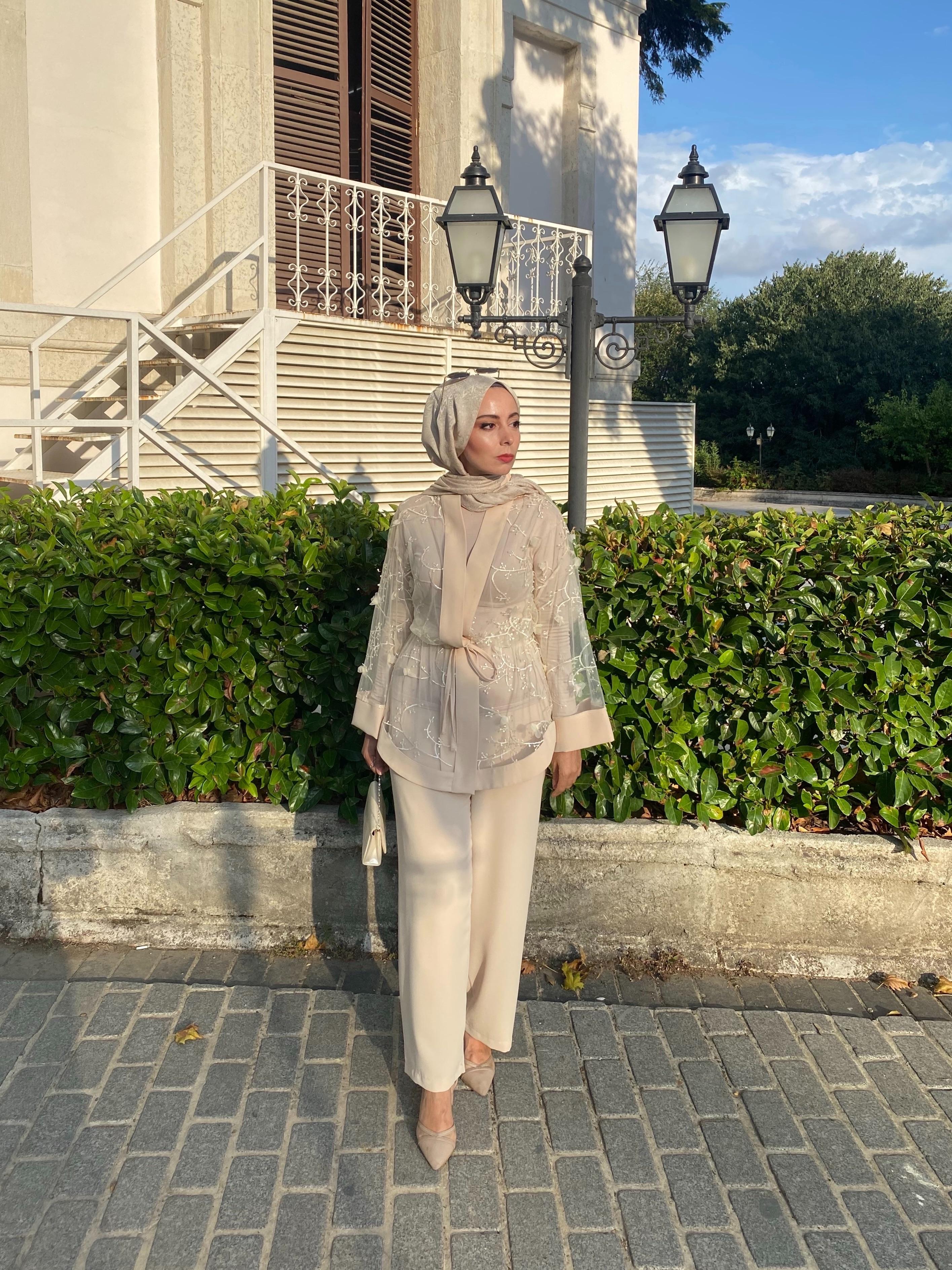 3’lü Tül Kimono Takım