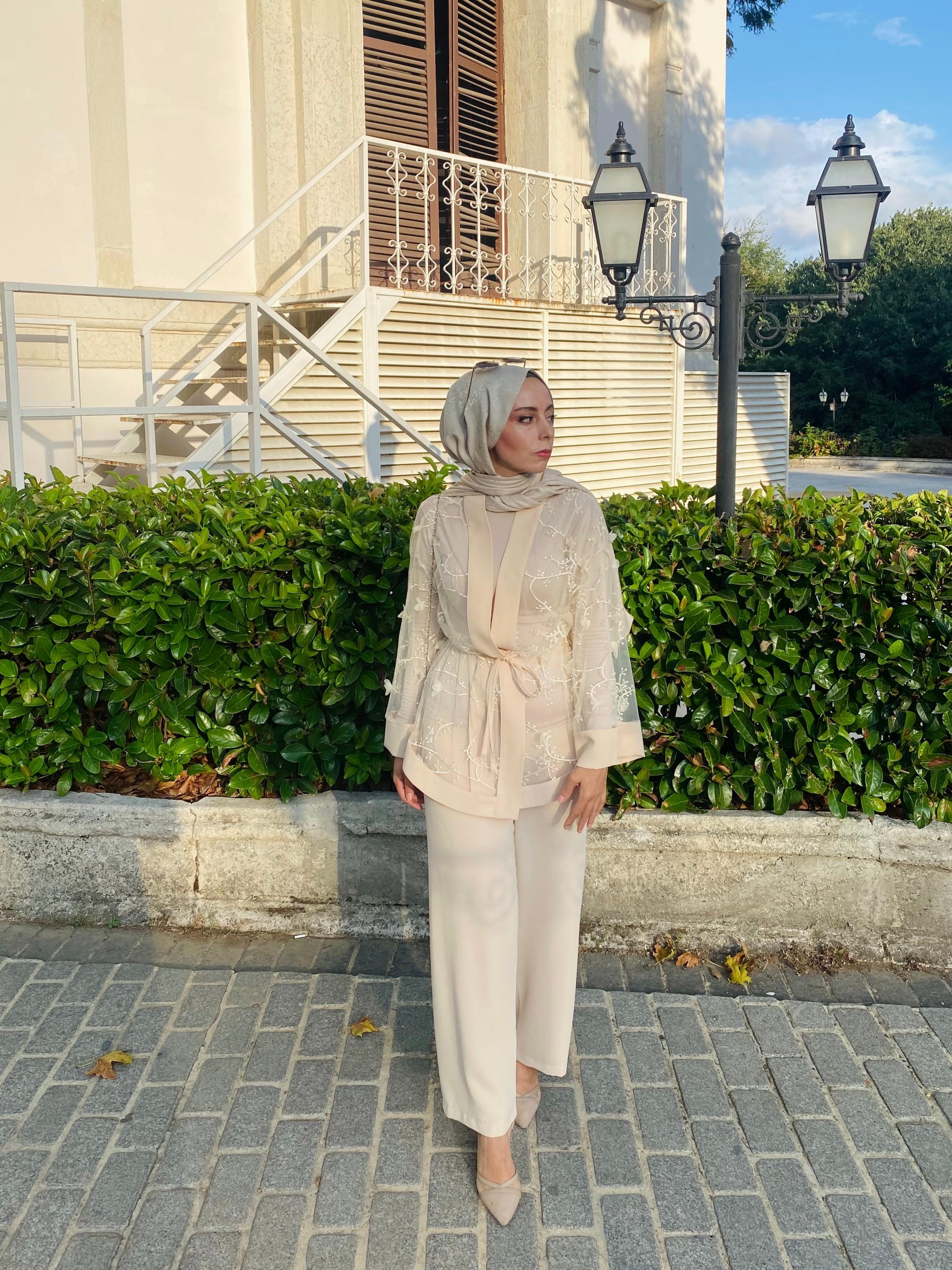 3’lü Tül Kimono Takım