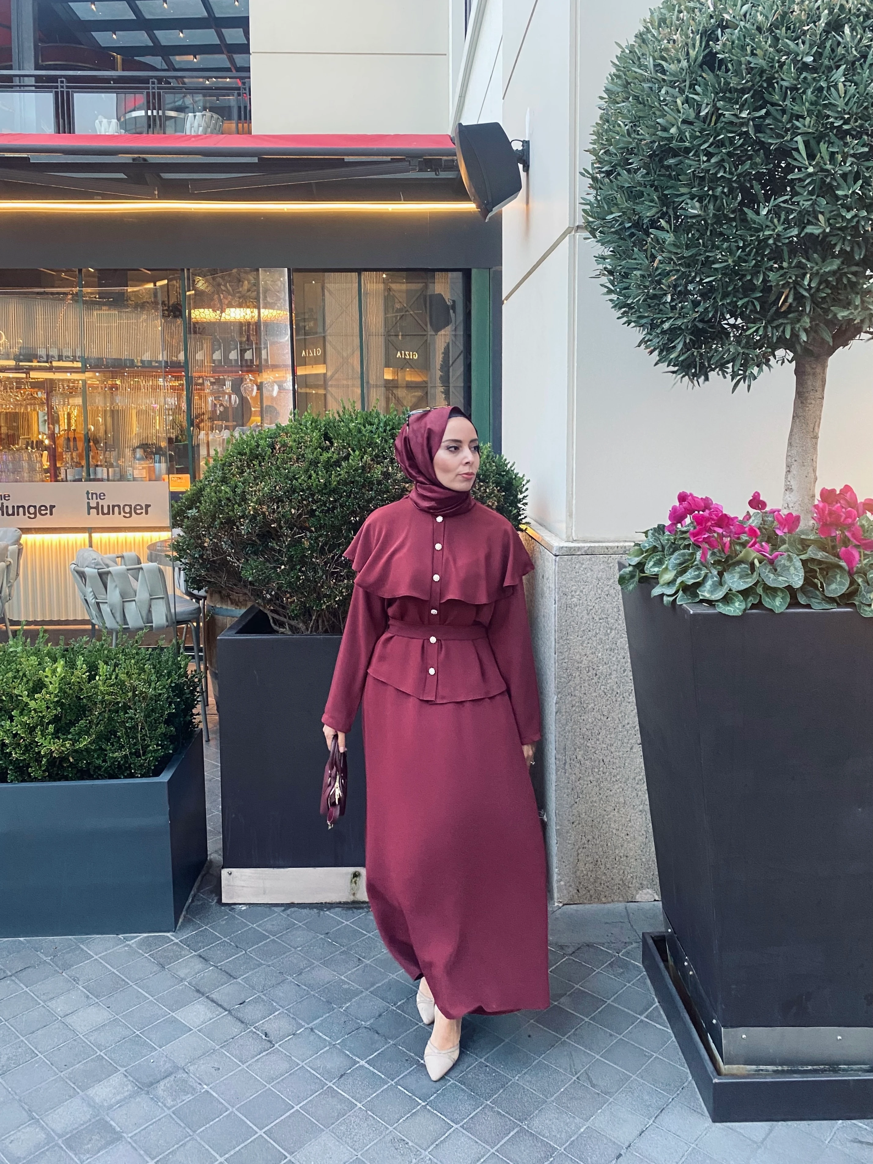 pelerinli etek takım 