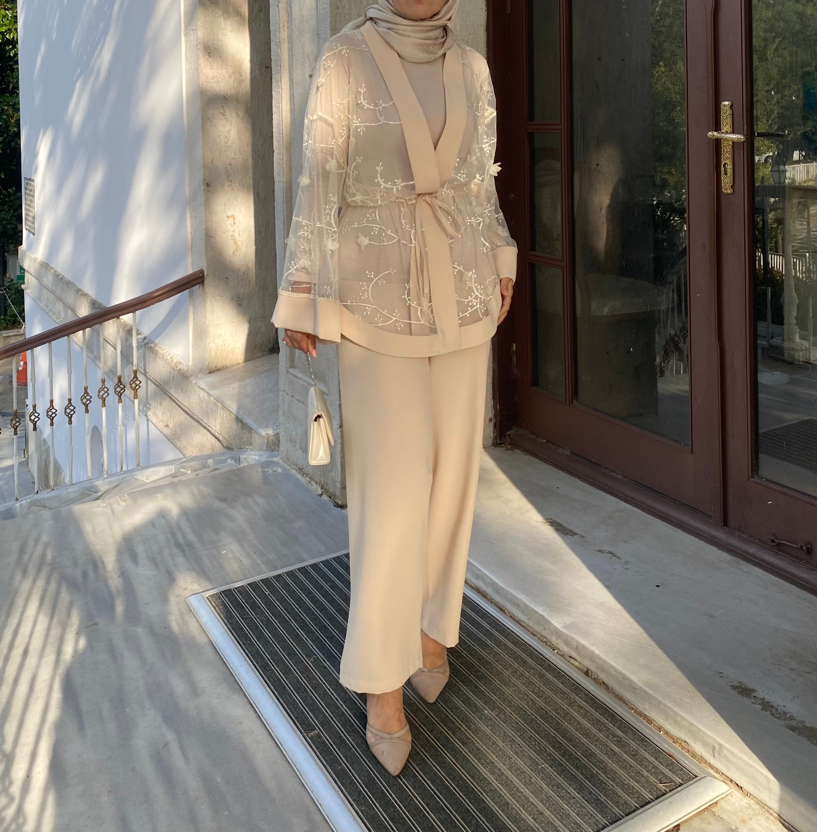 3’lü Tül Kimono Takım