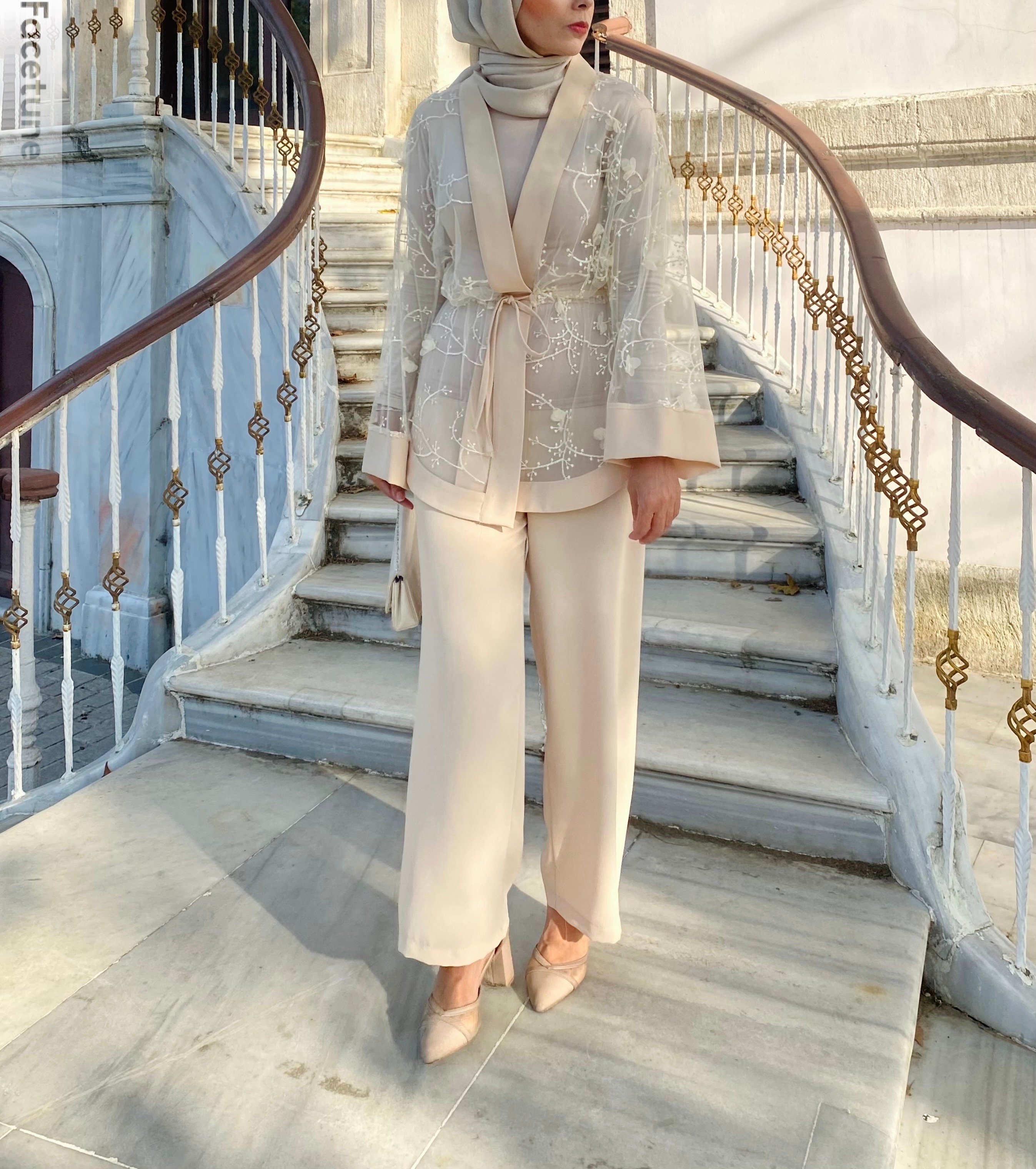 3’lü Tül Kimono Takım