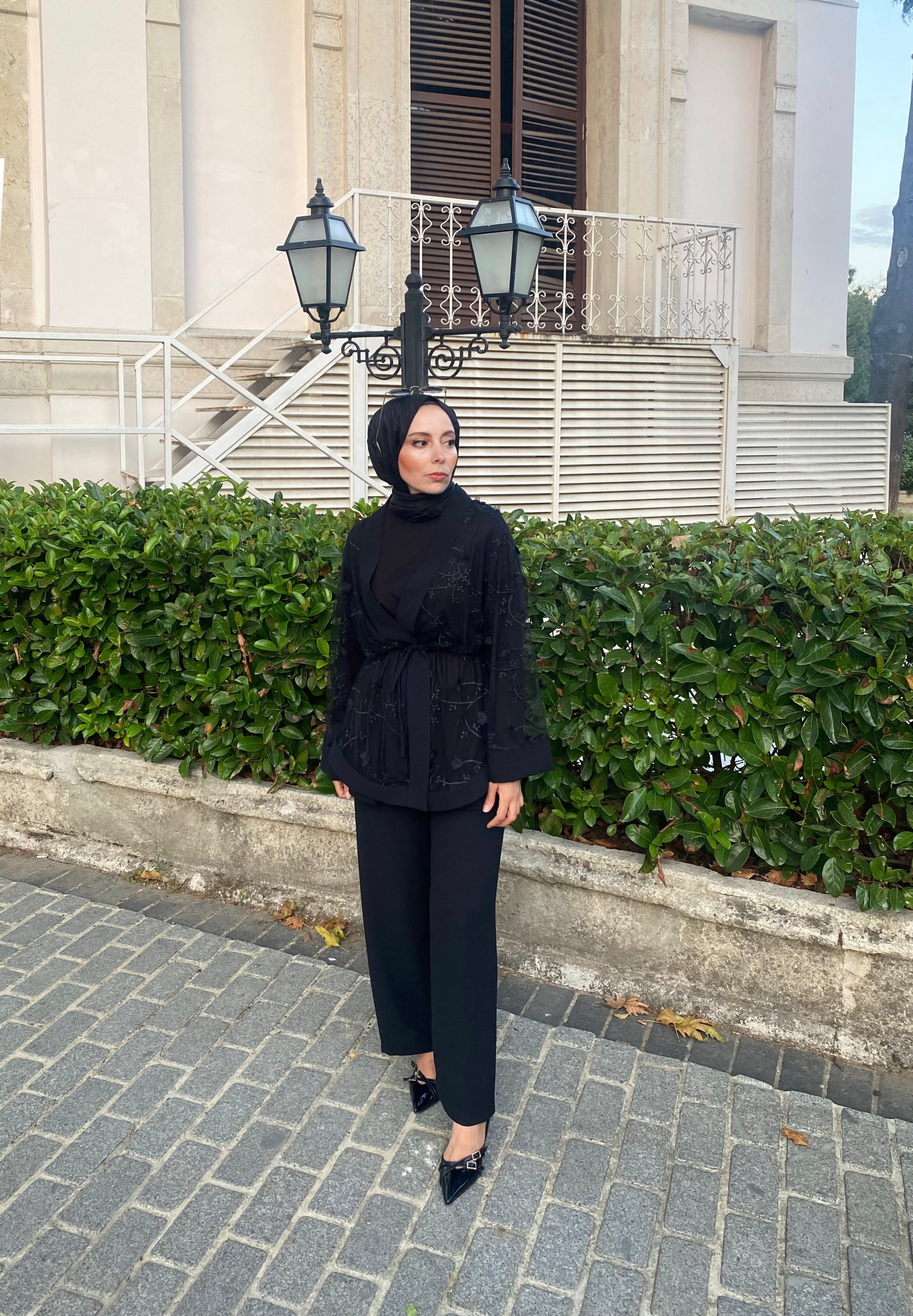 3’lü Tül Kimono Takım