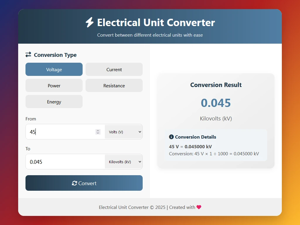  Electrical Unit Converter