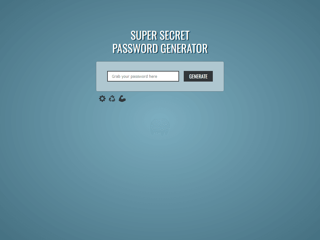  SUPER SECRET PASSWORD GENERATOR