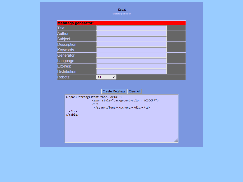  Metatag Builder
