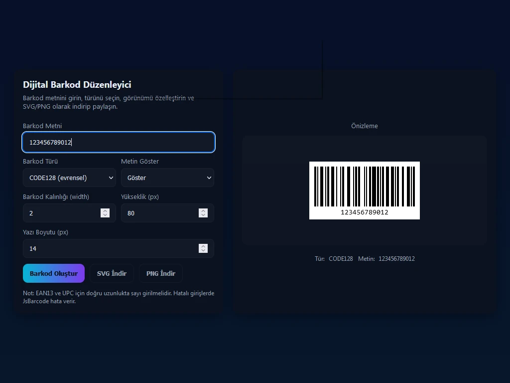 Dijital Barkod Düzenleyici