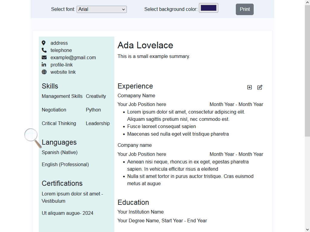 CV Editor