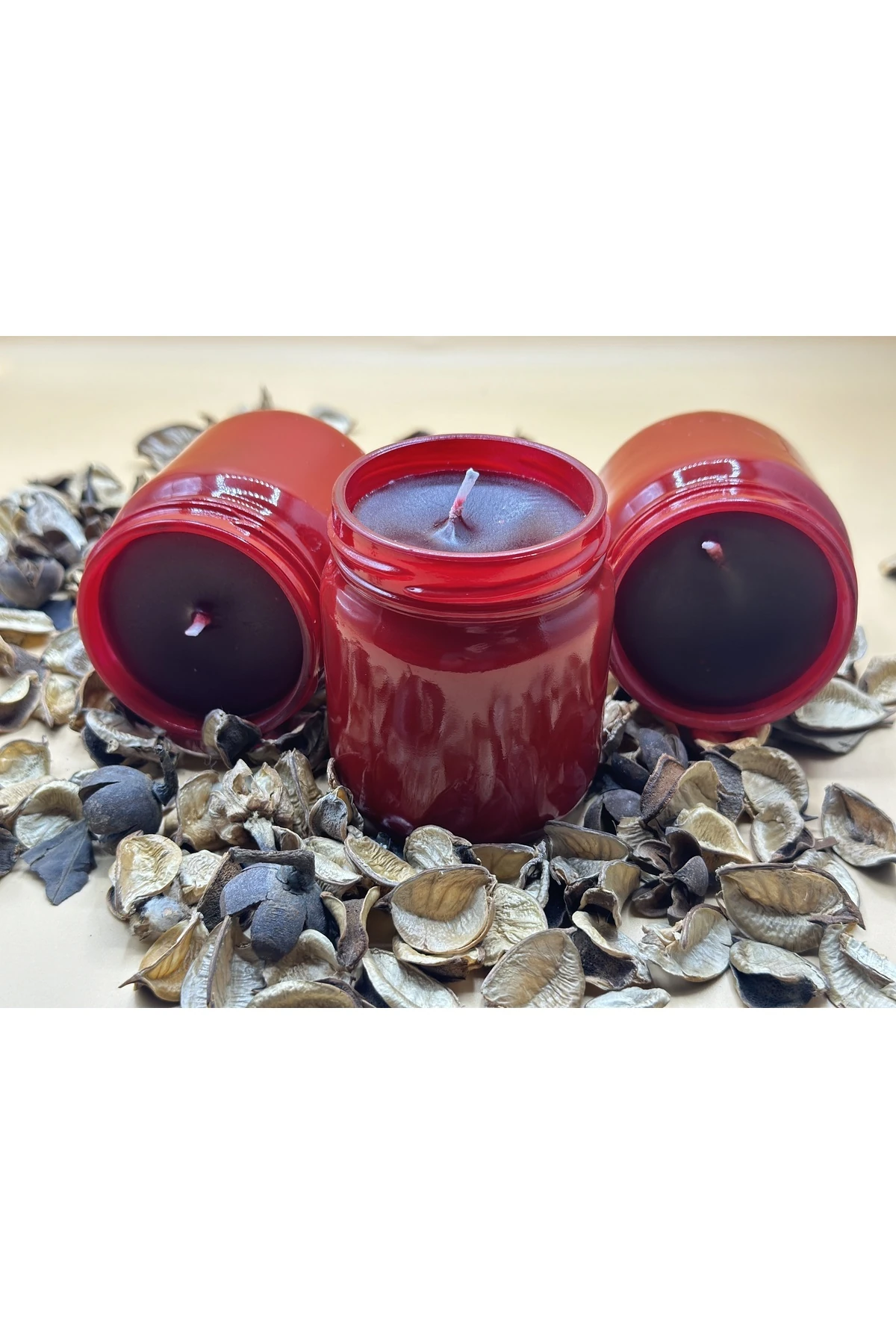 Vanilya Kokulu Soya Mum 210 Cc 3 Adet - Renkli Kavanozda Mum 3 Adet(SİYAH,KIRMIZI,BEYAZ)