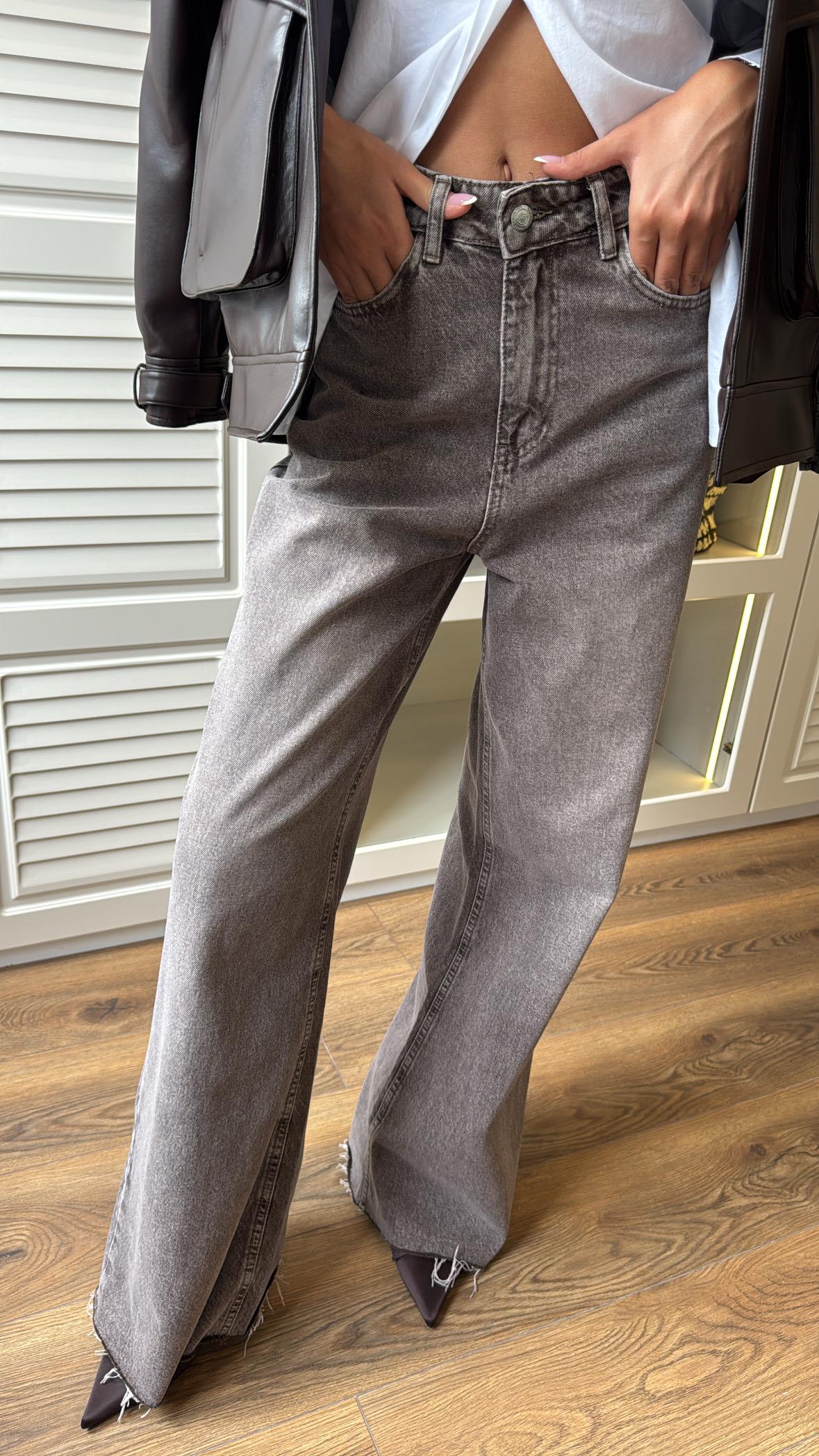 Yüksek Bel Kahverengi Jean