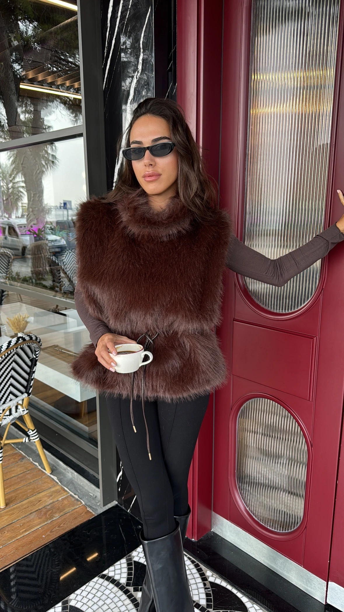 Acı Kahve Kürk Süveter 