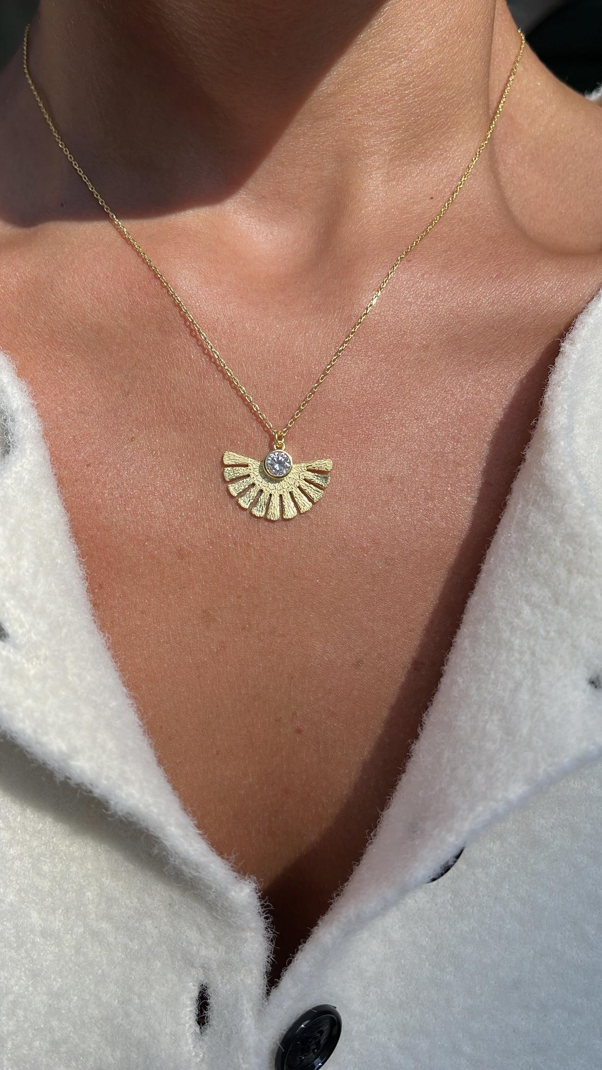 925 silver yelpaze kolye