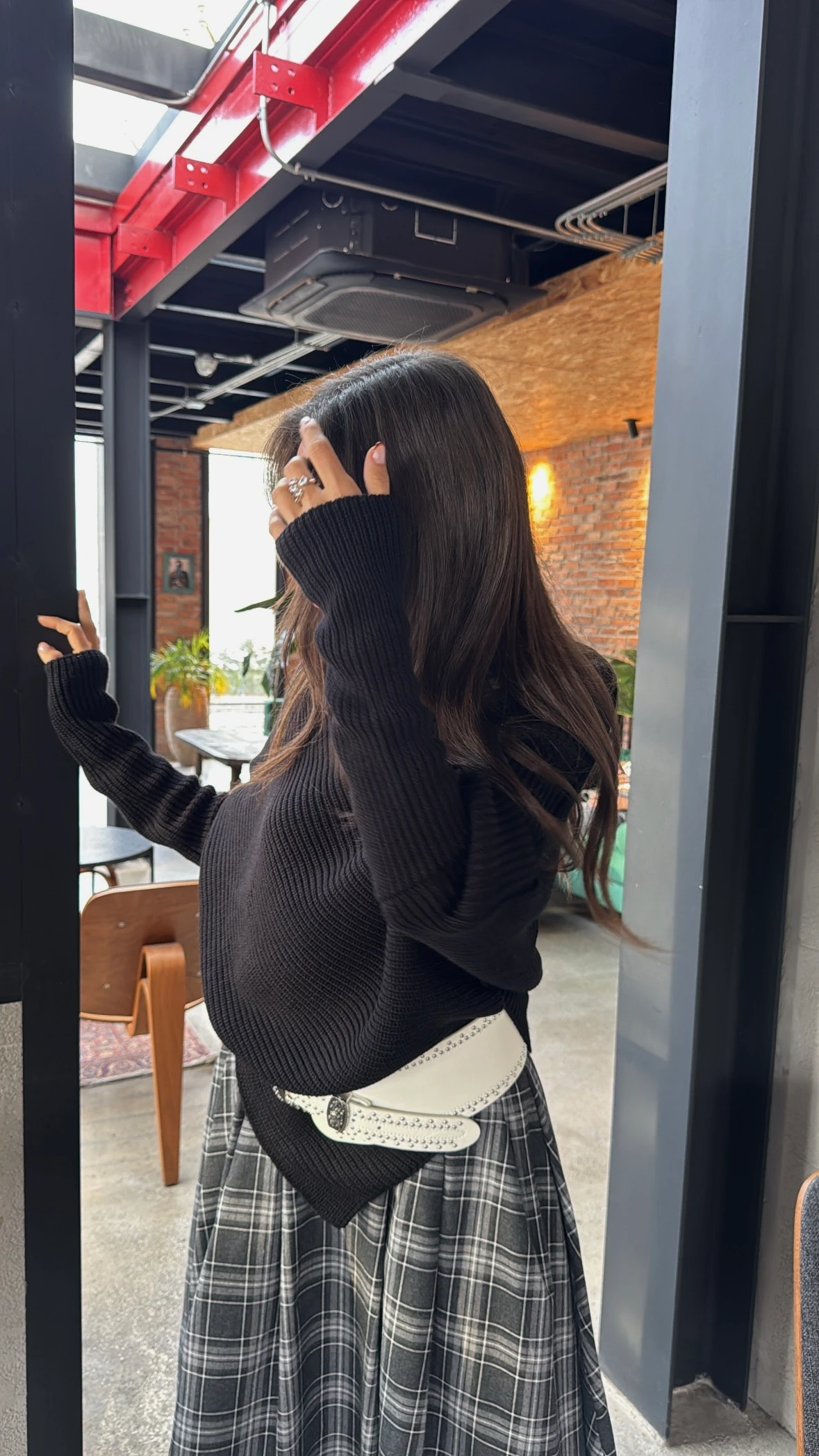 Asimetrik Triko Balıkçıl Kazak