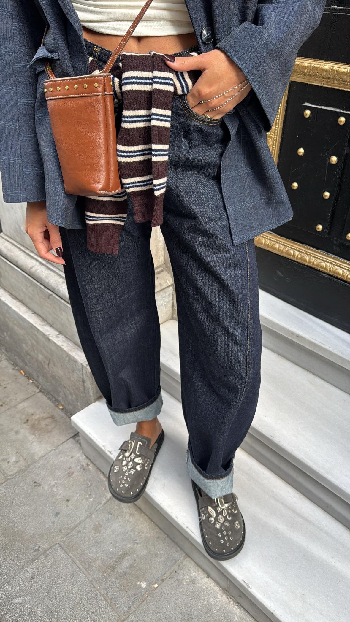 Dikiş Detaylı Baggy Jean