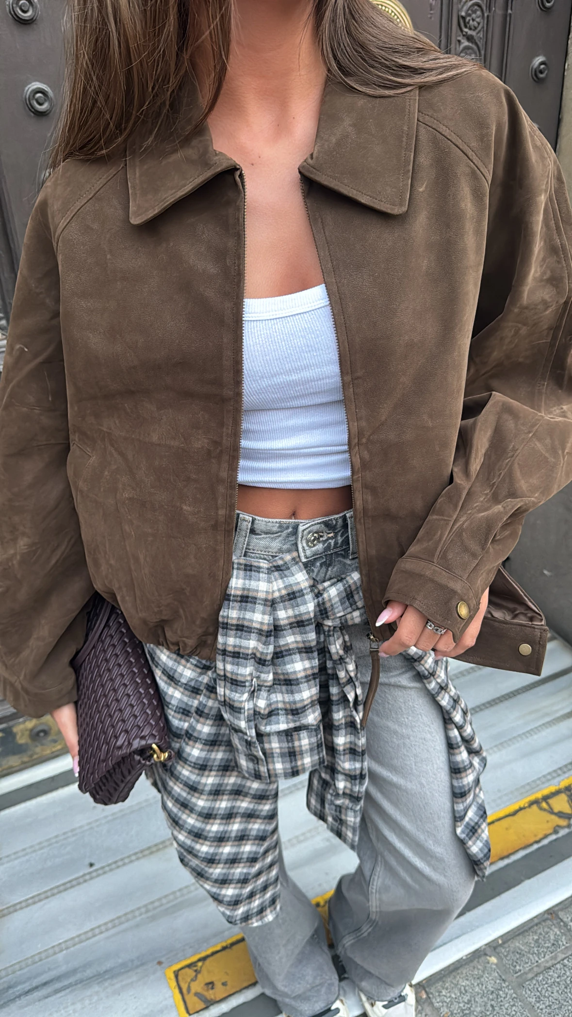 Premium Kahve Bomber Ceket 