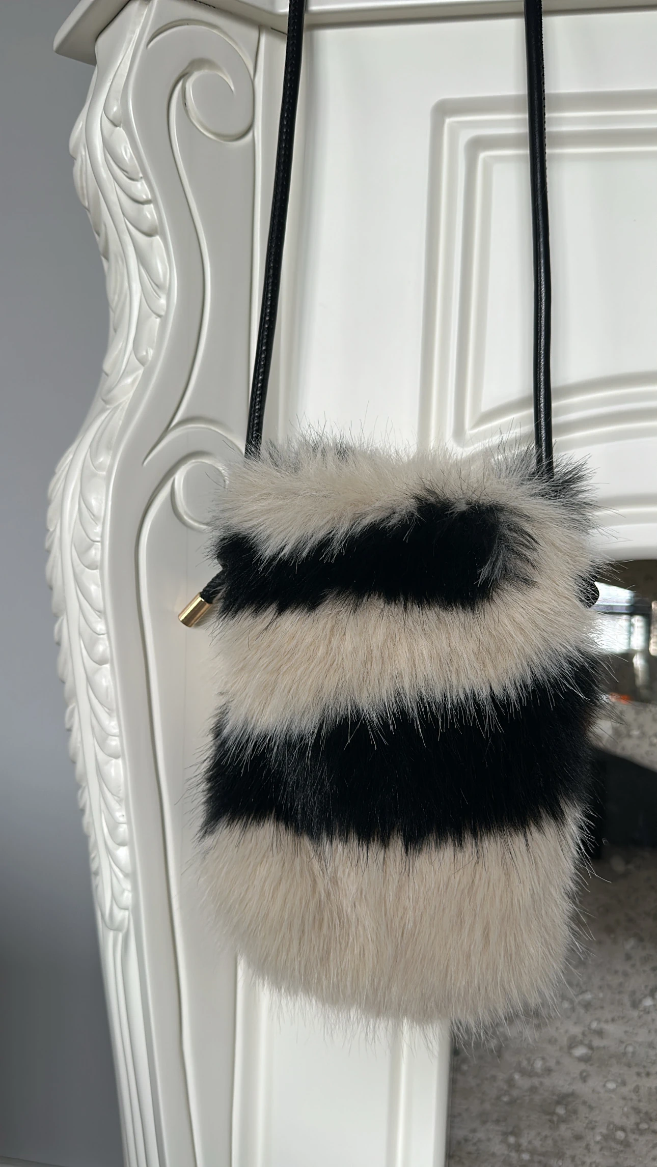 Zebra Desenli Peluş Çanta