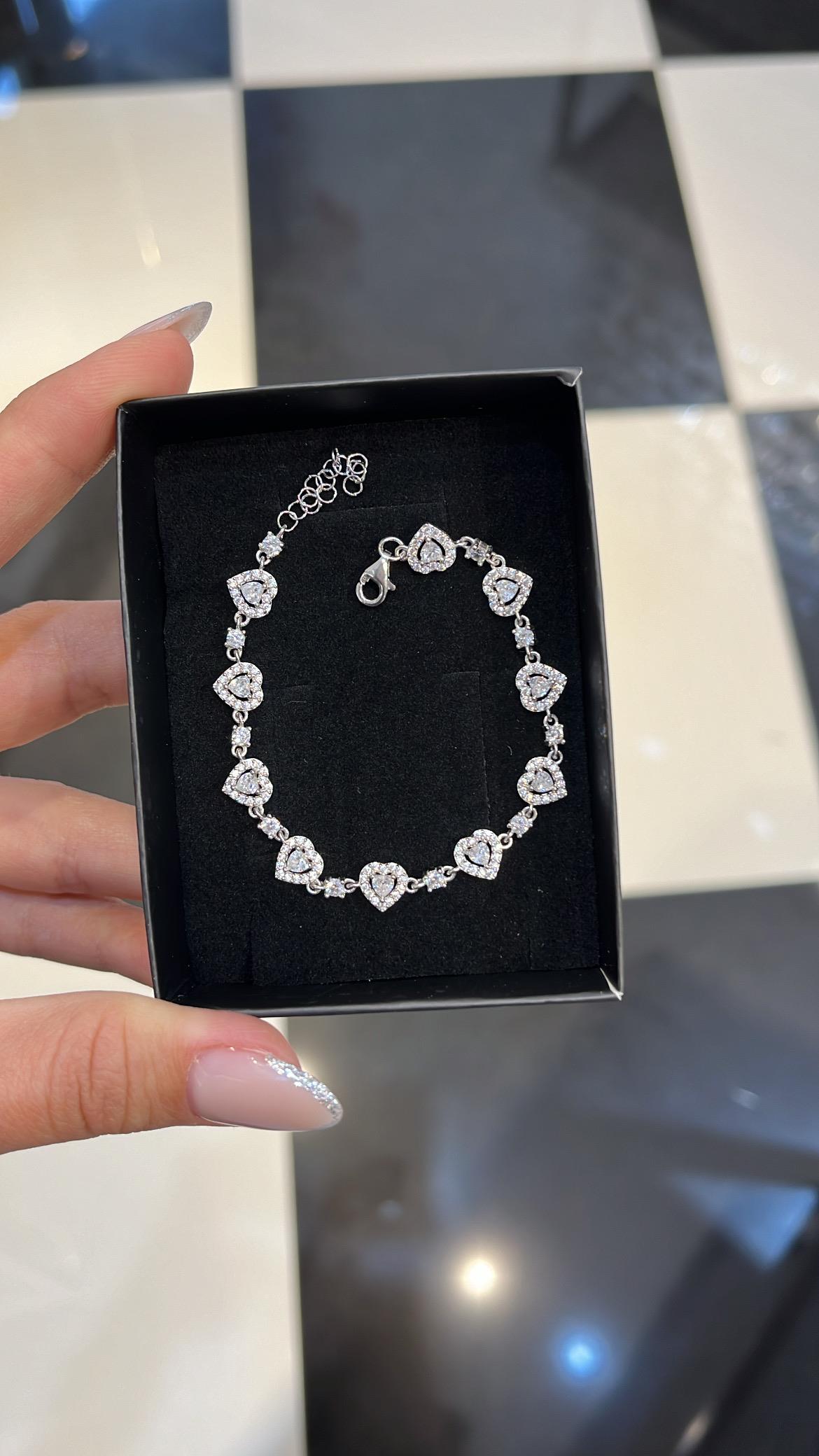 925gümüş kalp bileklik