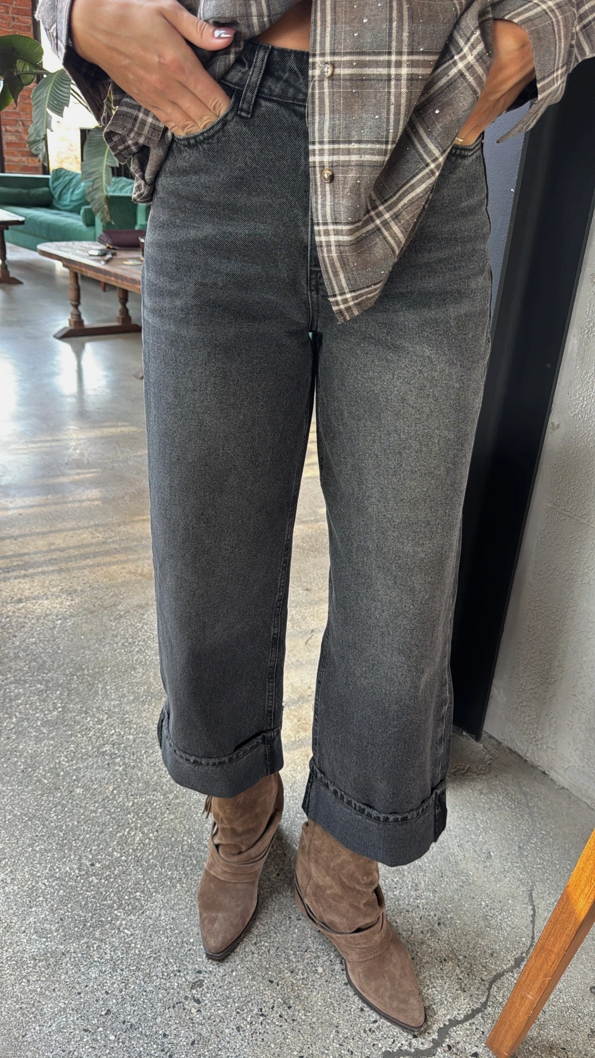 Paçası Katlama Detay Jean 