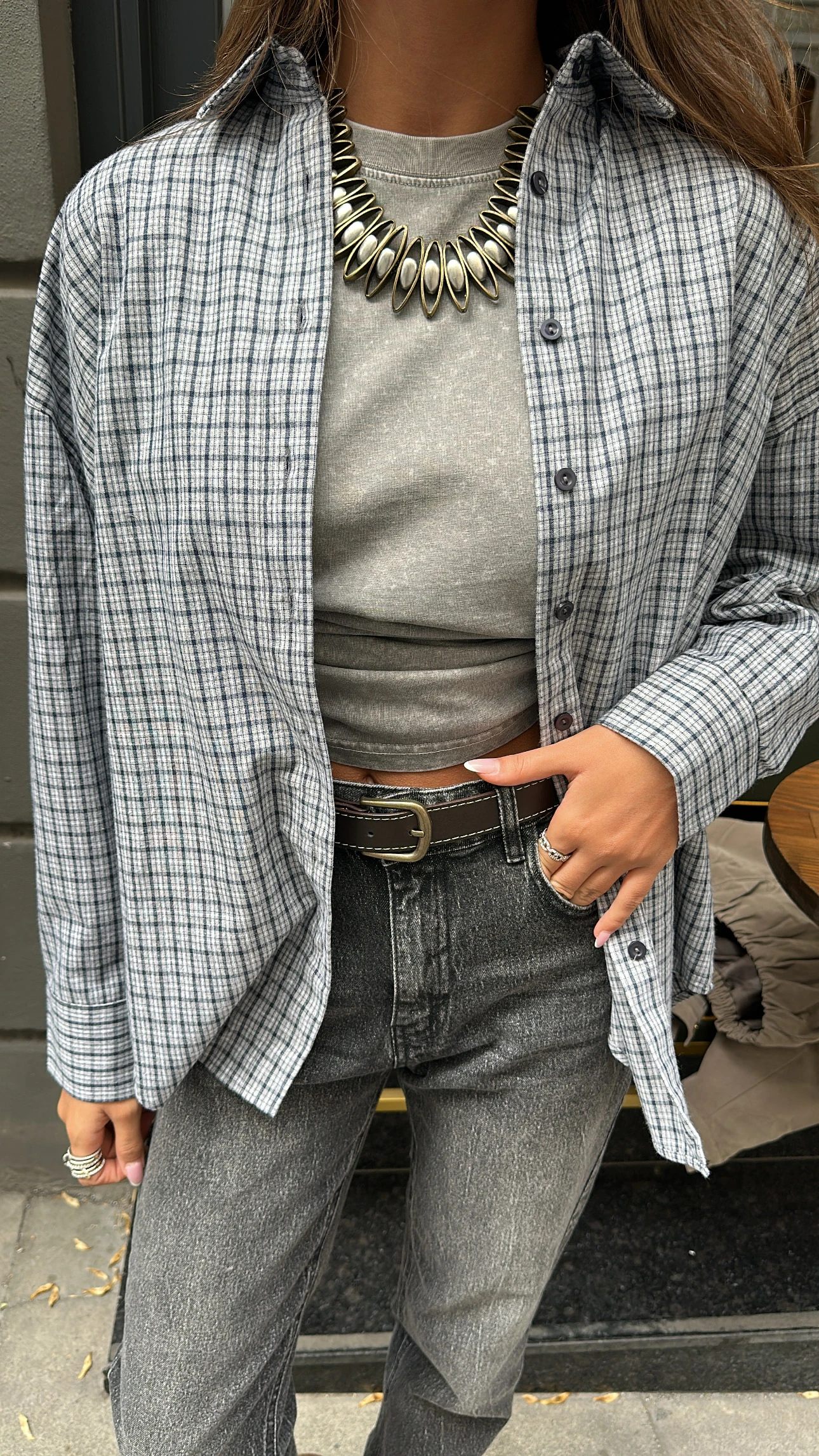 Gri Yıkamalı T-shirt