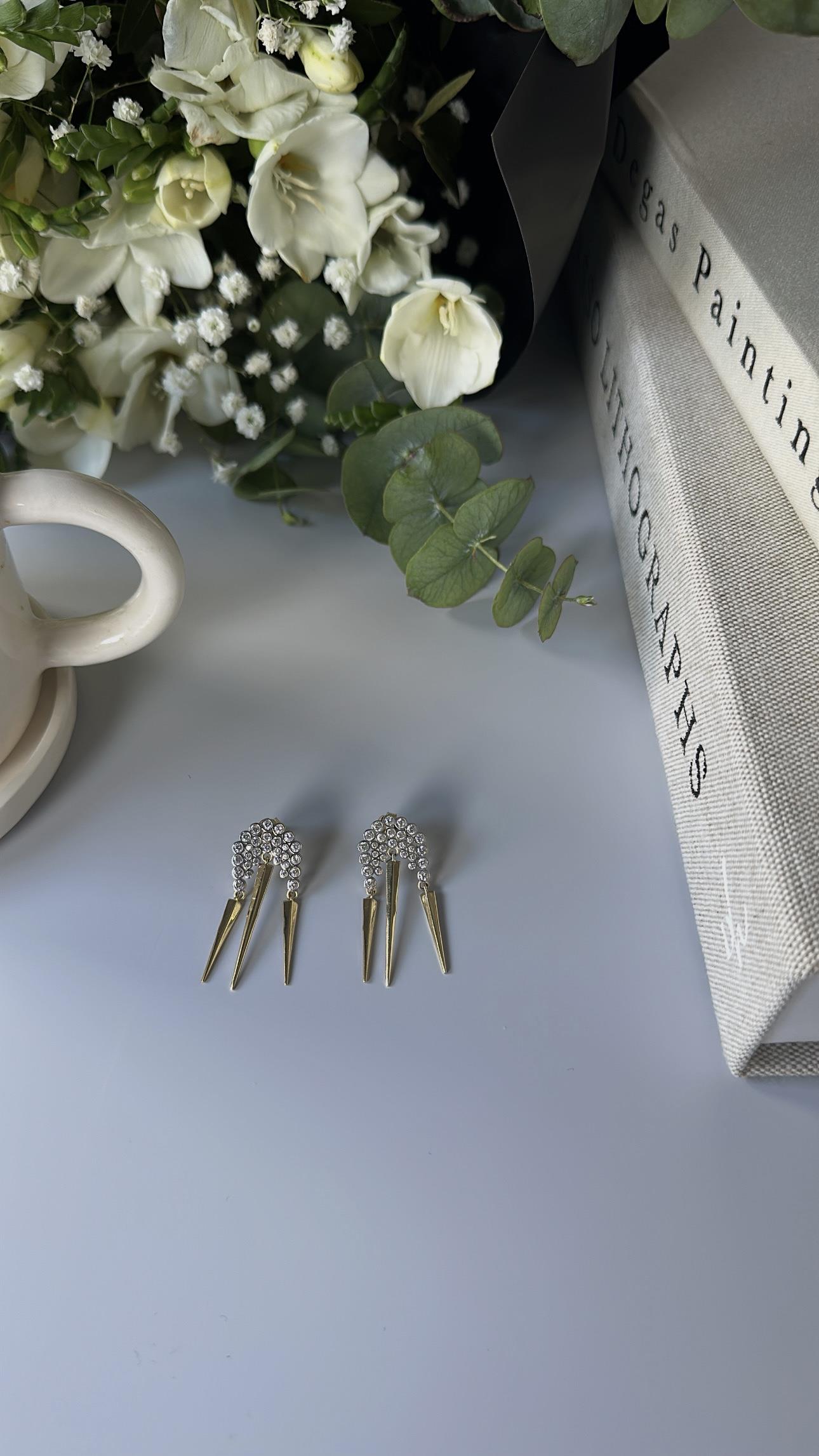 925 Silver göz sallantılı küpe çifti (1)
