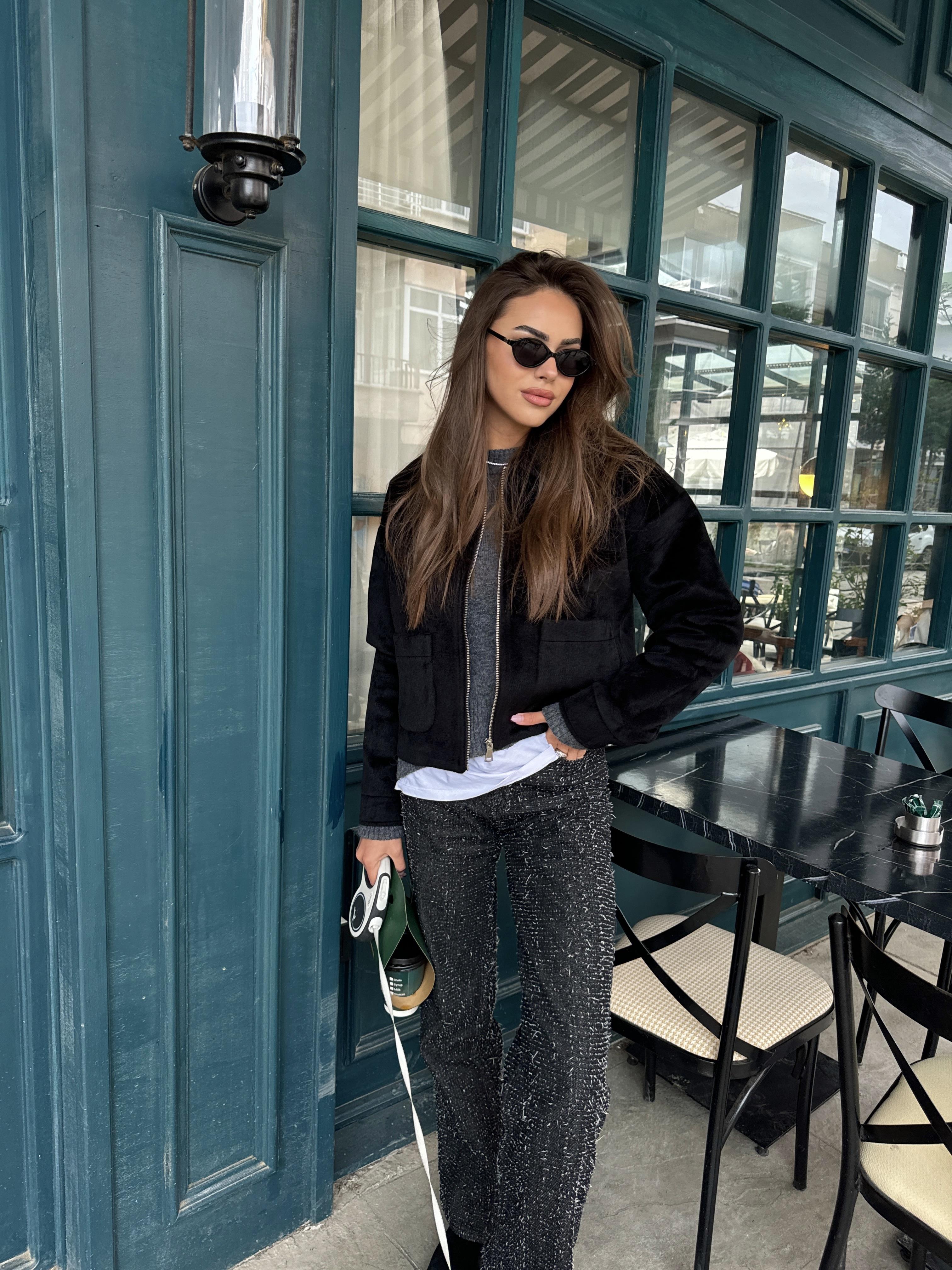 Siyah tüvit straight jean