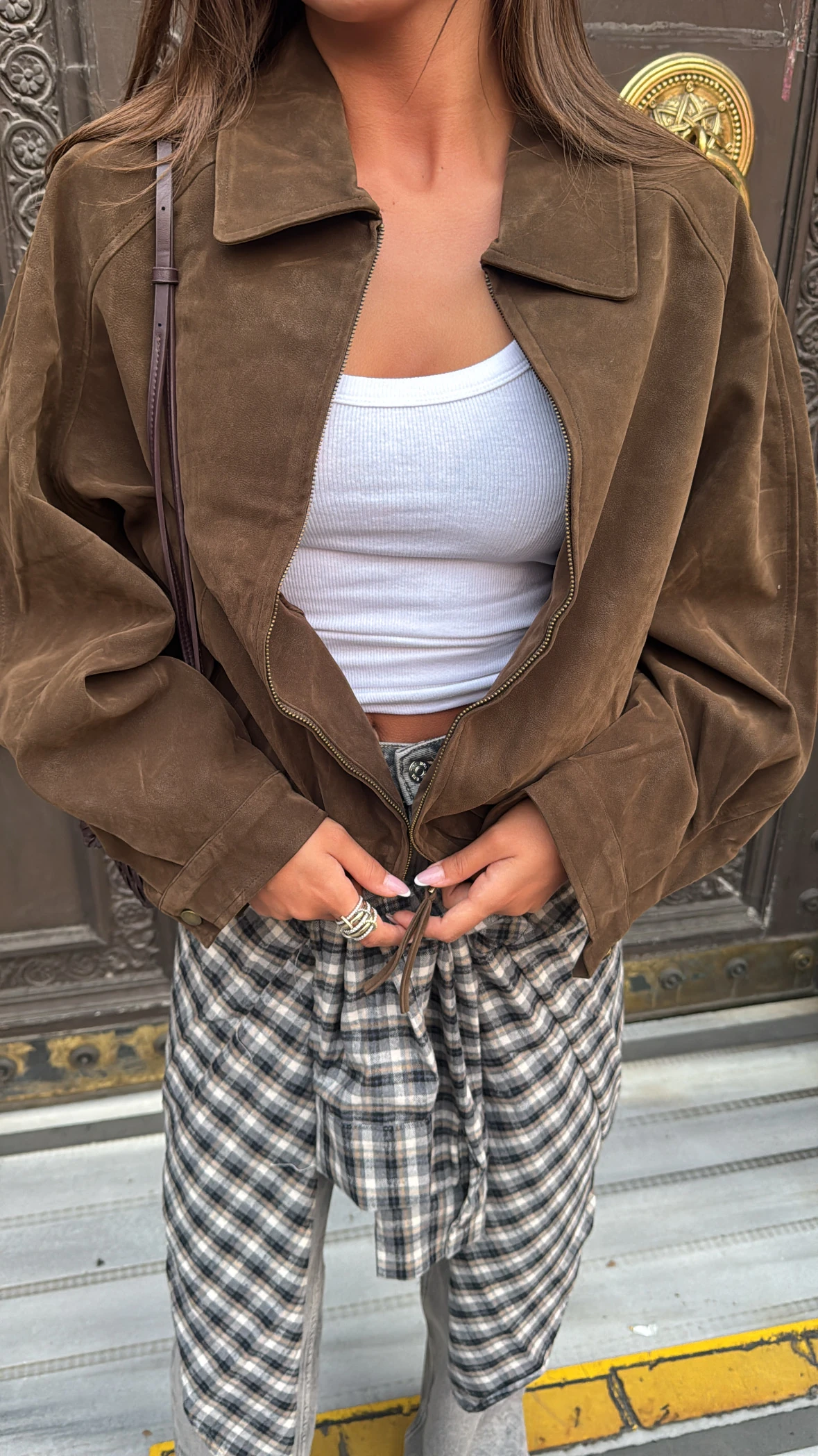 Premium Kahve Bomber Ceket 