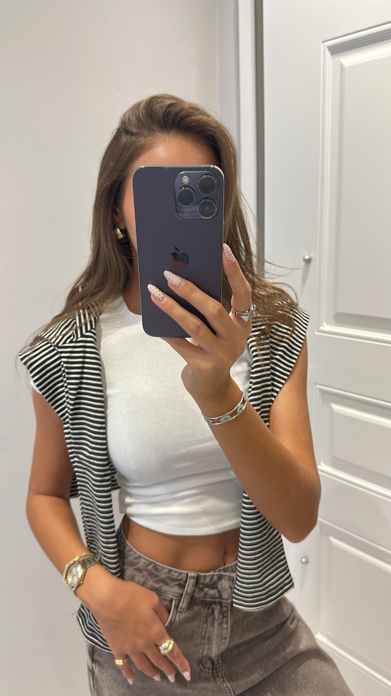 Siyah Çizgili Sweatshirt