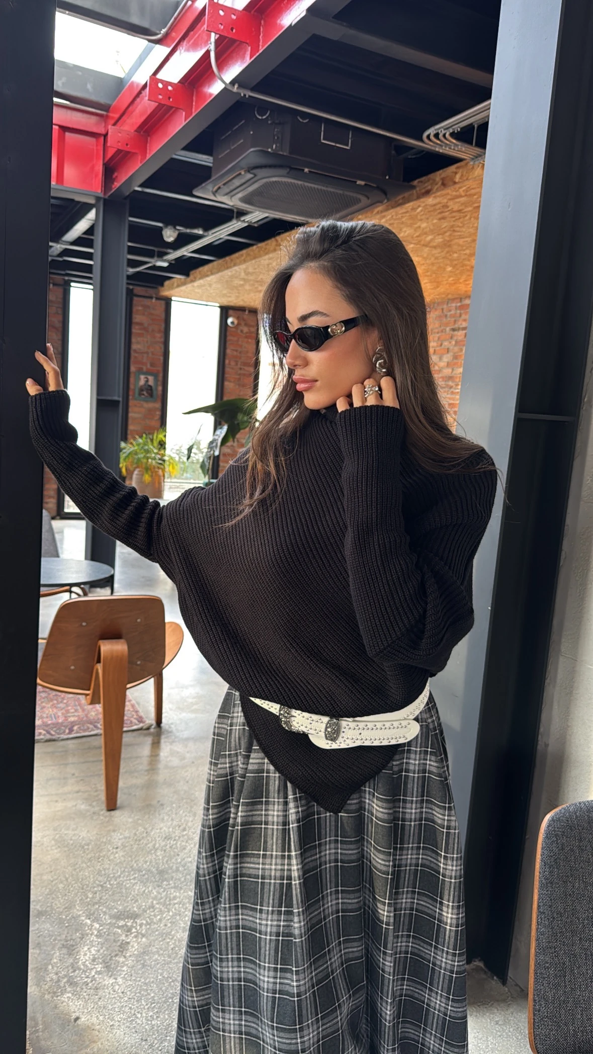 Asimetrik Triko Balıkçıl Kazak