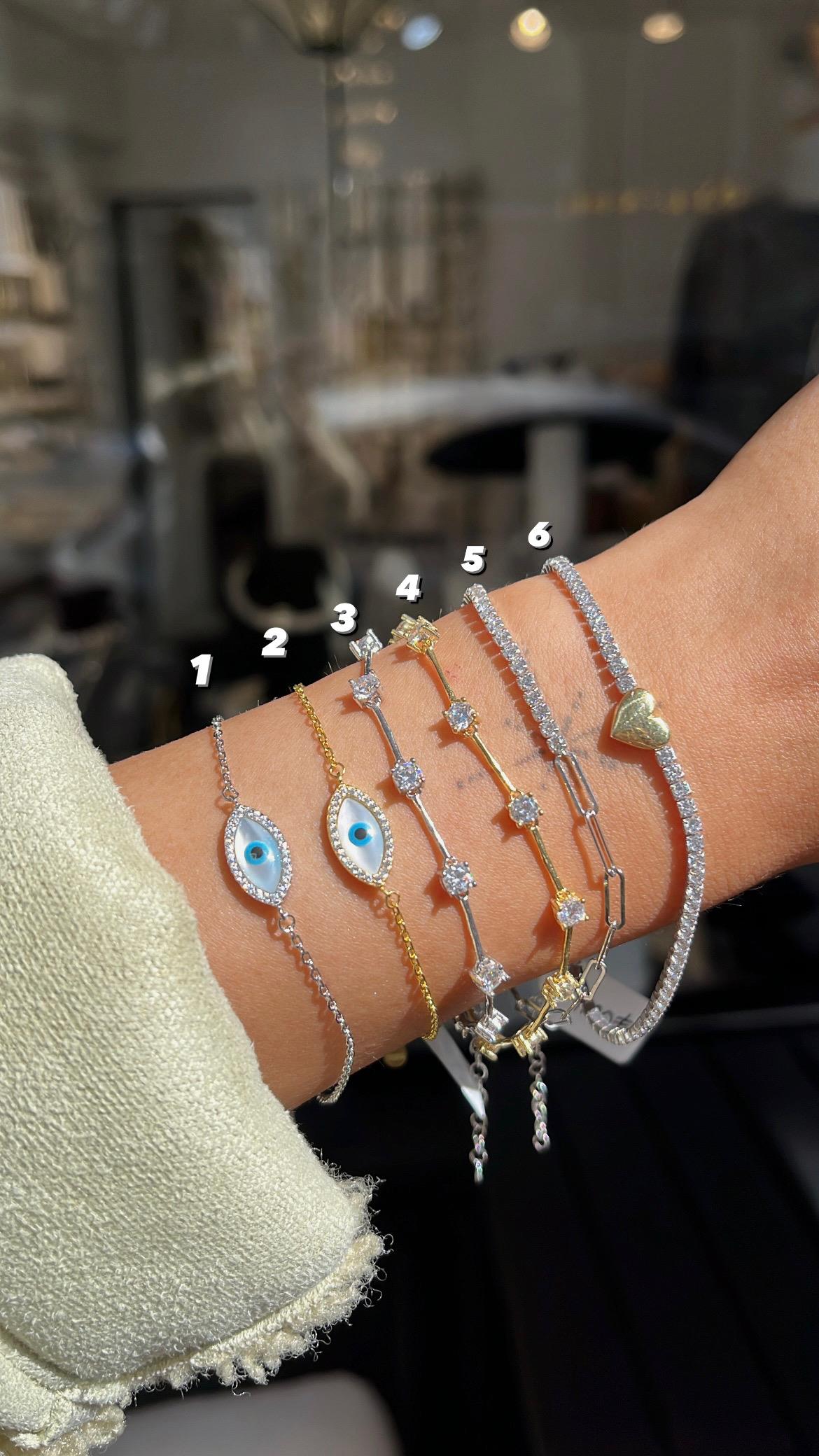 925 silver mix kalp su yolu bileklik 6