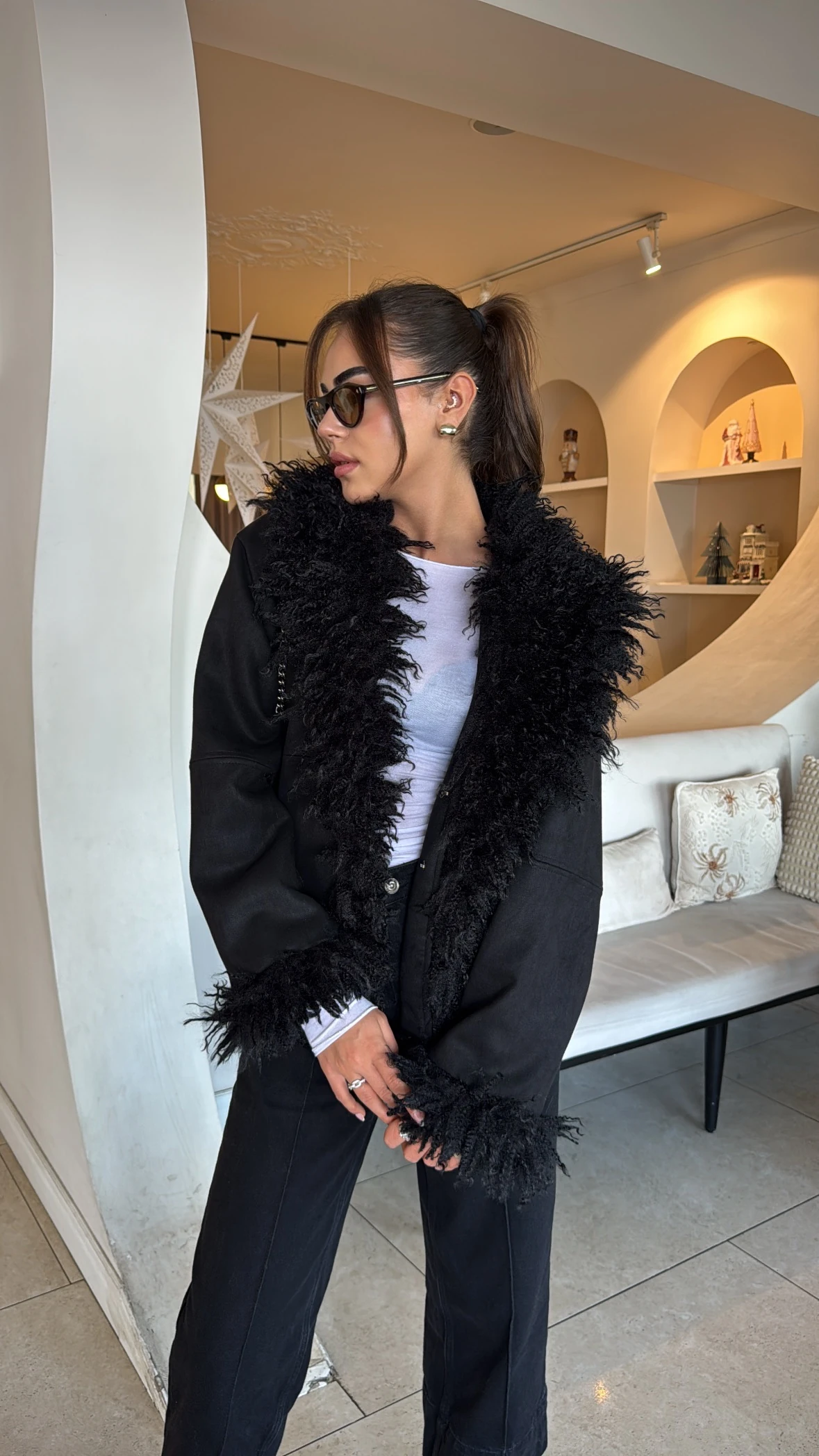 Kürklü Süet Kaban 