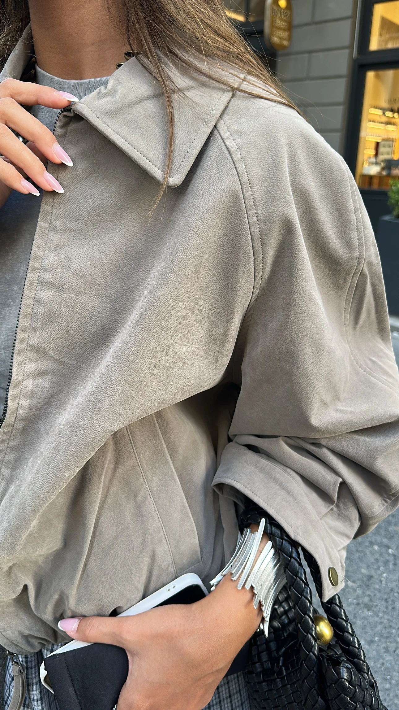 Premium Gri Bomber Ceket