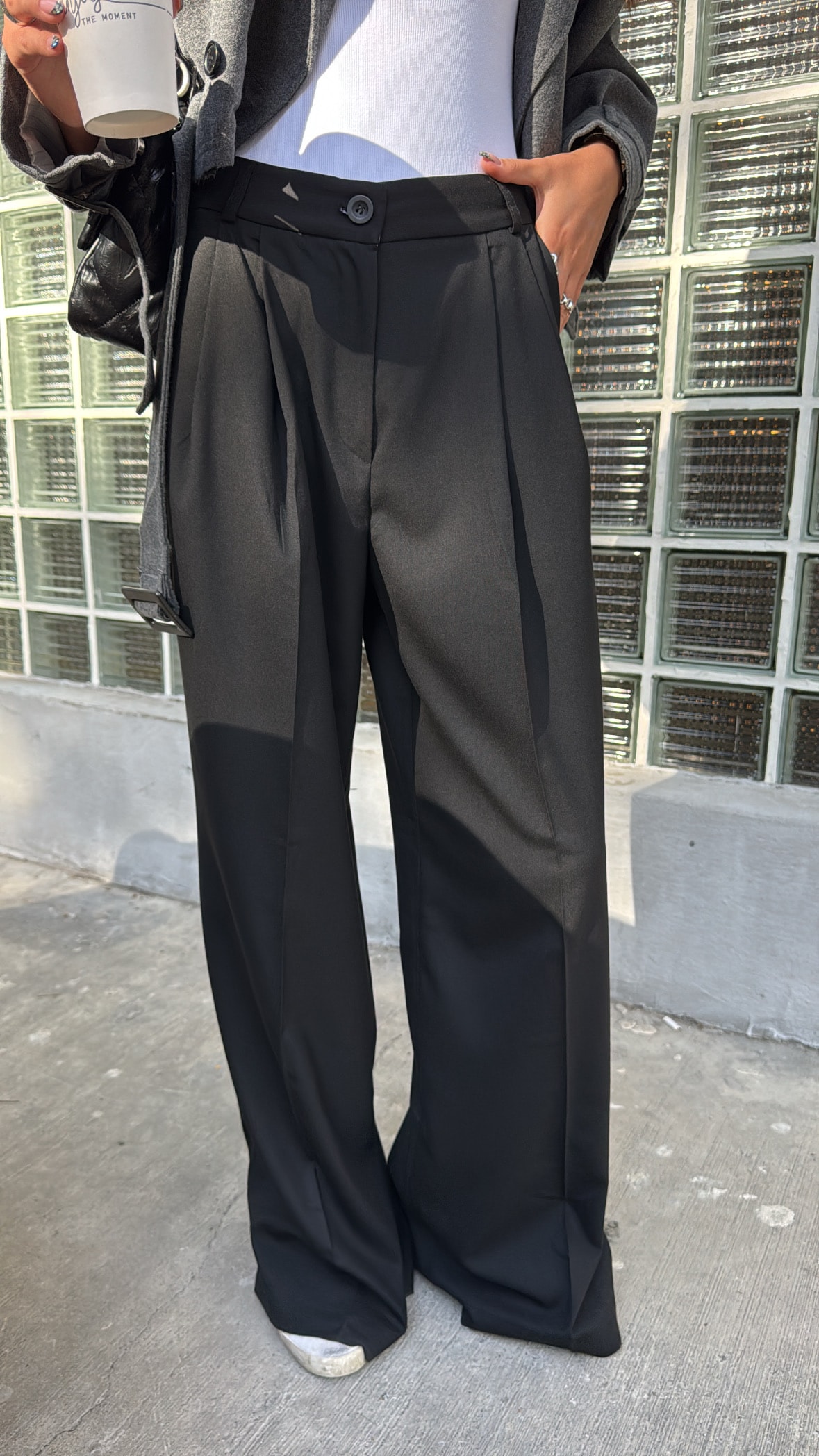 Poliviskon Siyah Plazzo Pantolon 