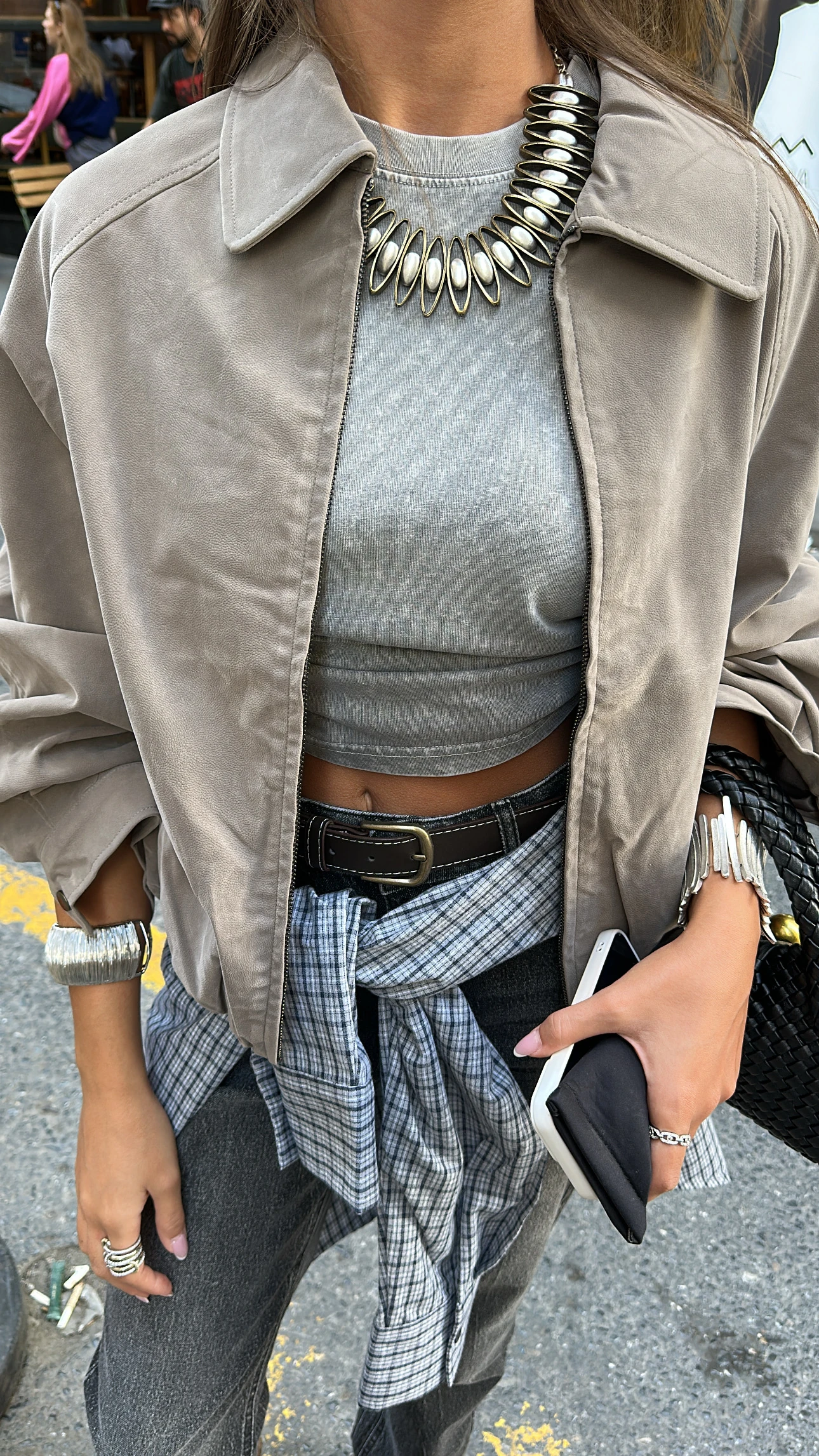 Premium Gri Bomber Ceket