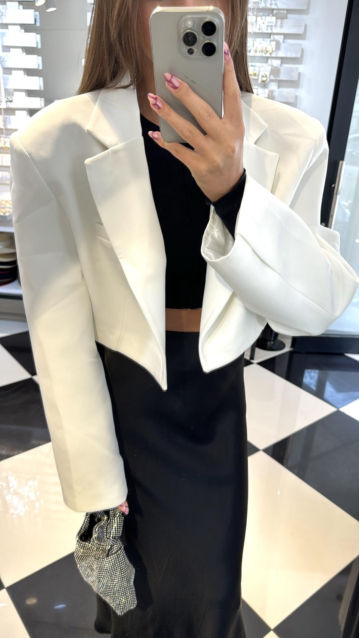 Premium vatkalı kısa blazer ceket ÖN SİPARİŞ