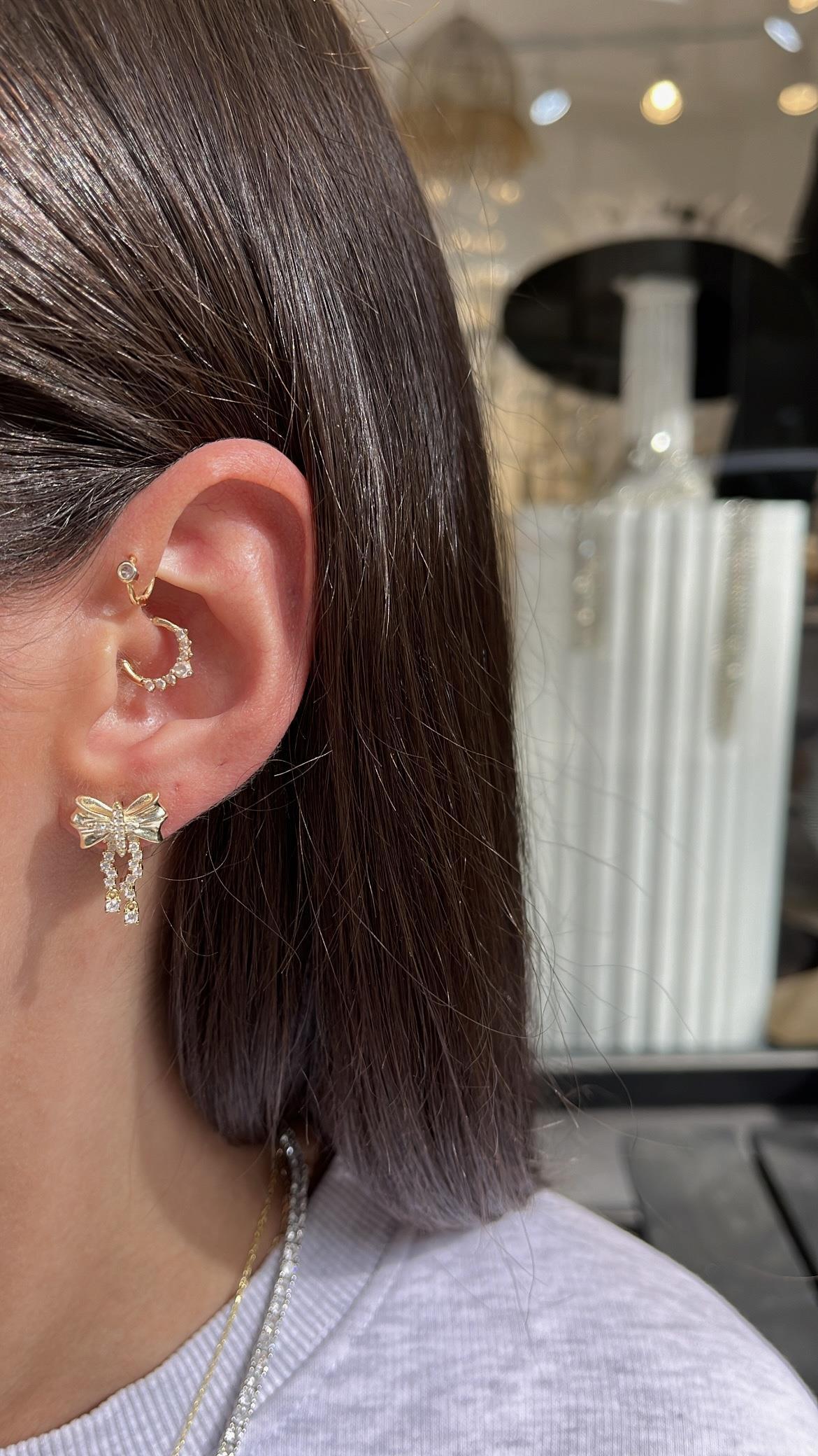 925 silver fiyonk küpe çifti