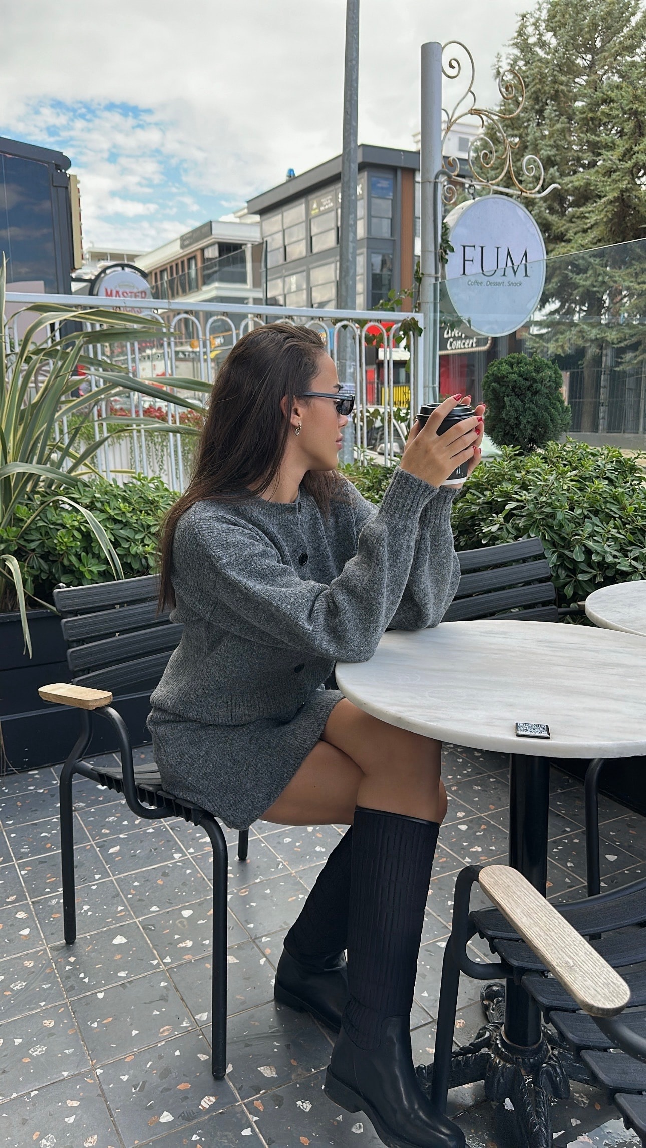 Örme Triko Hırka/Etek Takım 