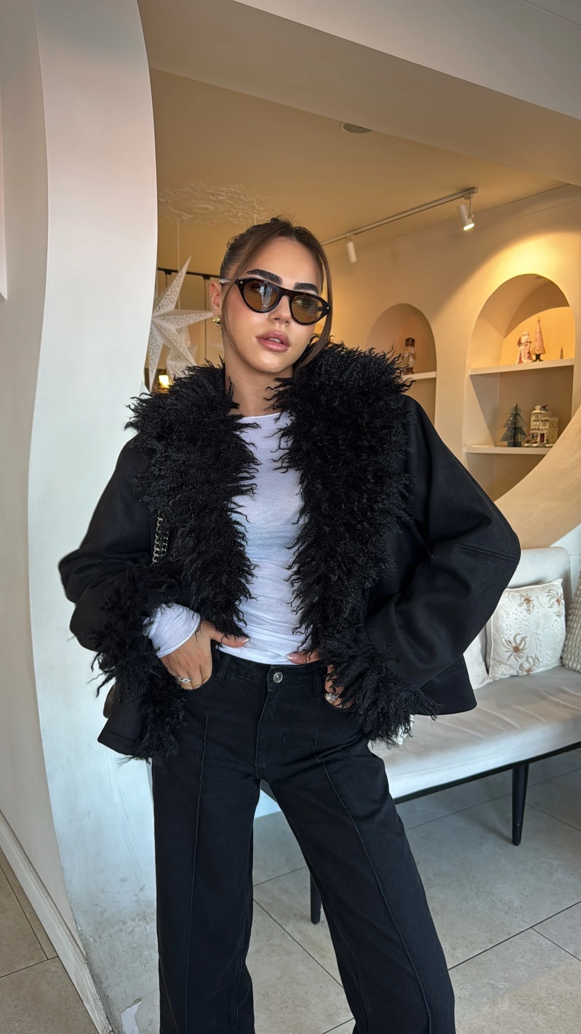 Kürklü Süet Kaban 