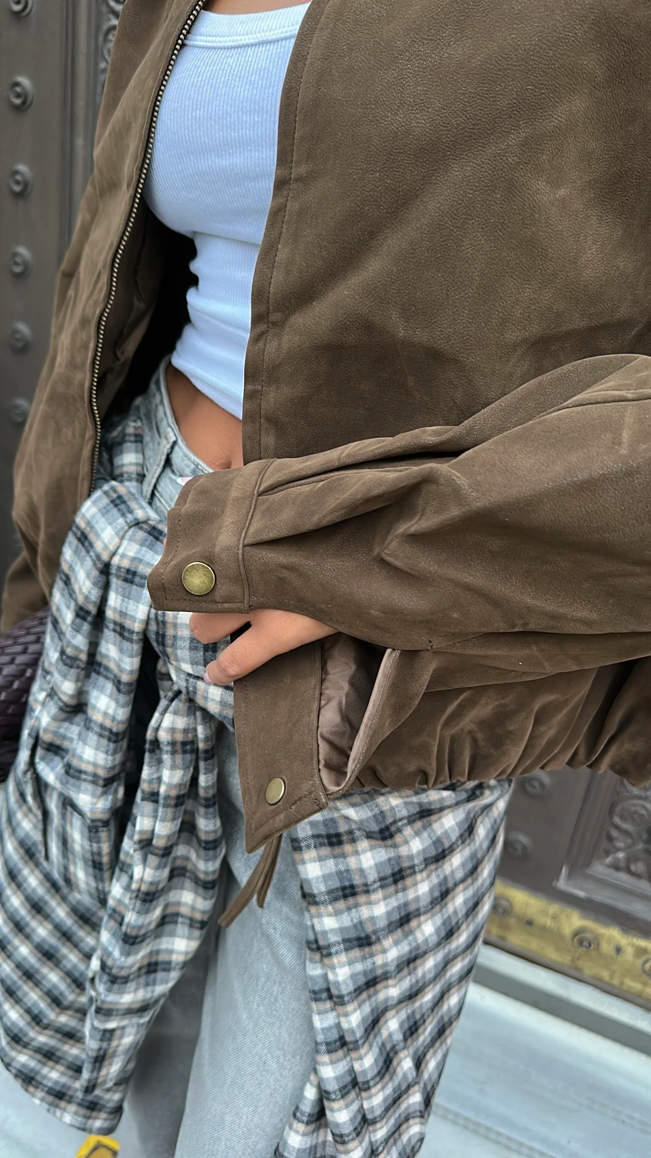 Premium Kahve Bomber Ceket 