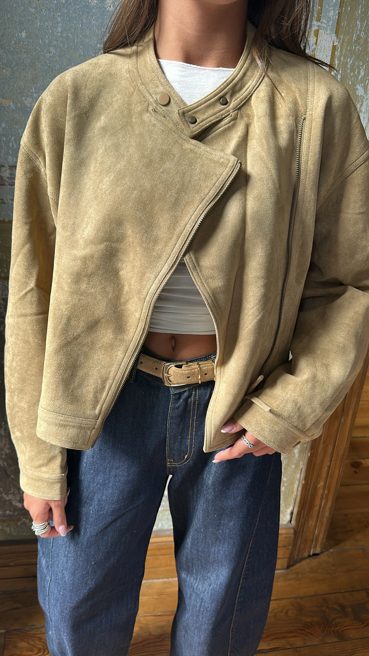Premıum Süet Beige Ceket