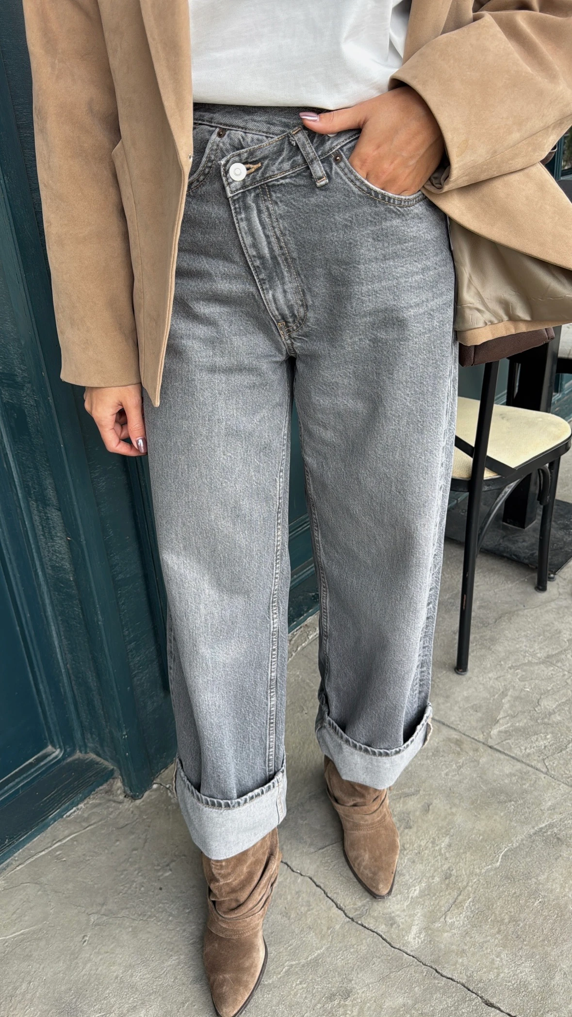 Çapraz Bel Detay Jean 