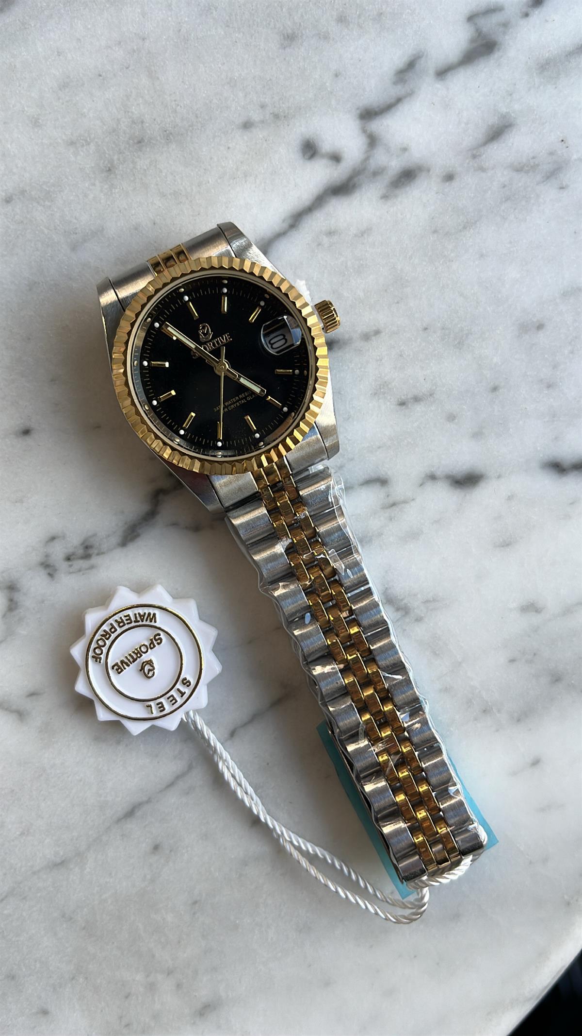 Siyah kardanlı mix çelik saat