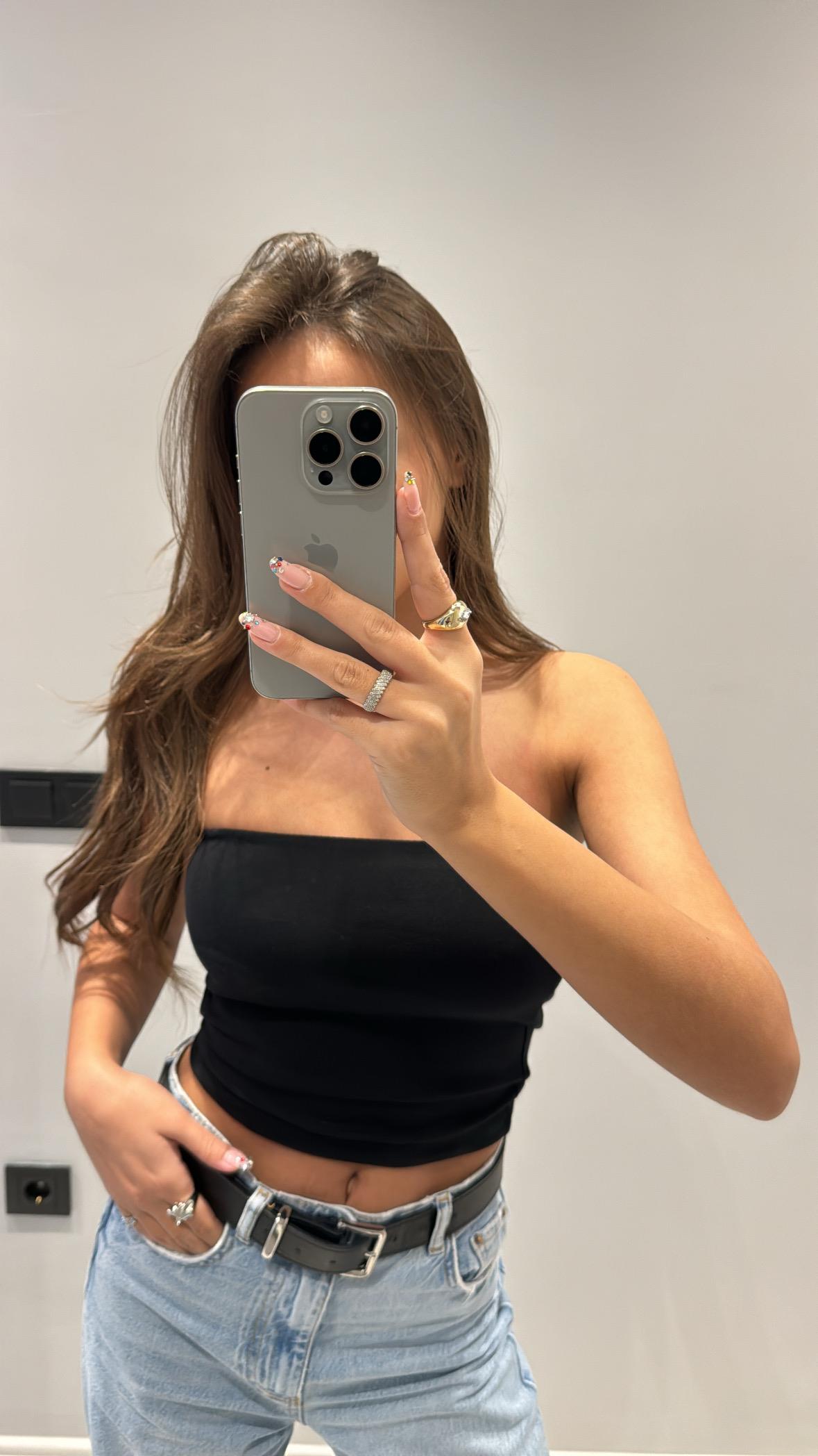 Dilvin Straplez Siyah Basic