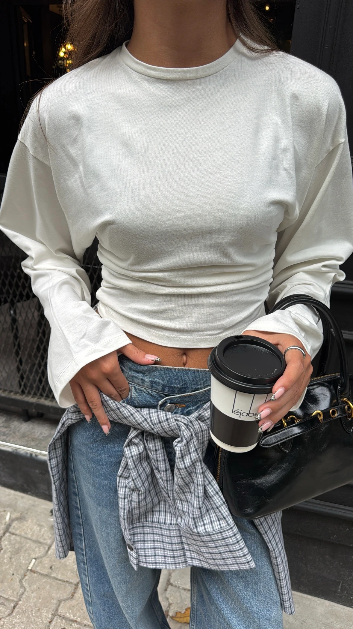 Uzun Kollu Yandan Büzgü Detay Bluz