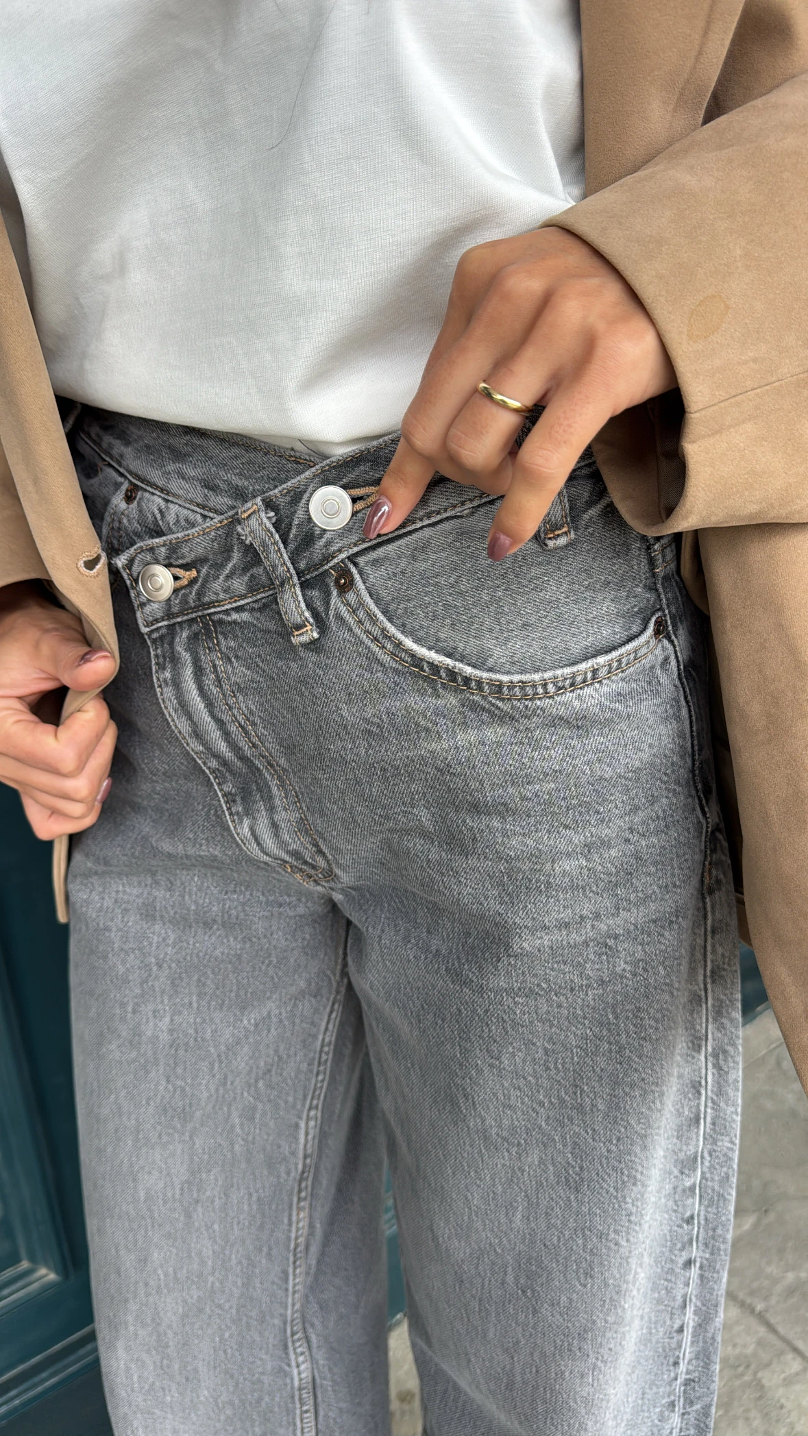 Çapraz Bel Detay Jean 