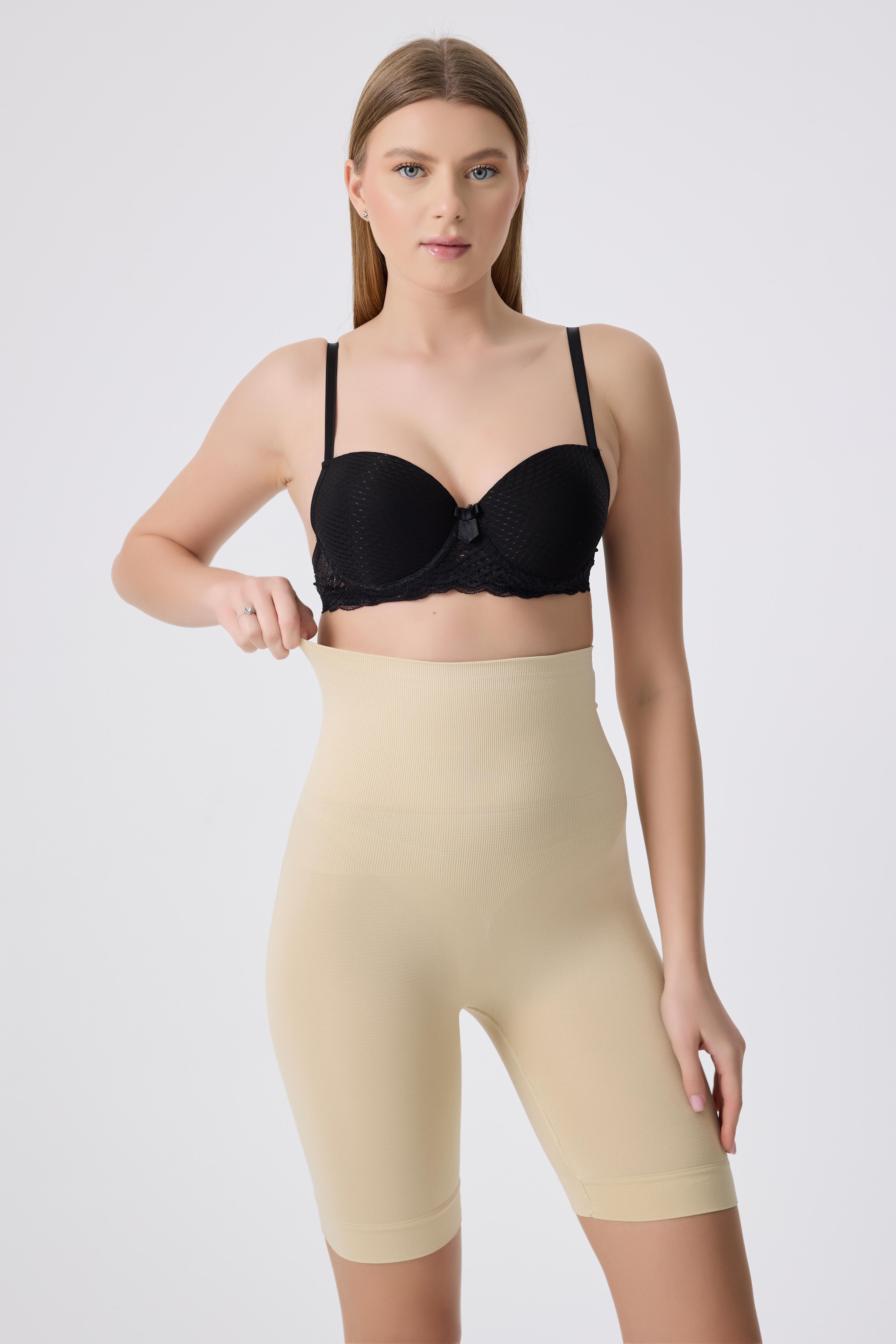 Korse Tayt Push Up Etkili Yüksek Bel Modeli - Sıkılaştırıcı, Toparlayıcı, Kaymaz Silikon Bantlı, Vücut Şekillendirici - TEN