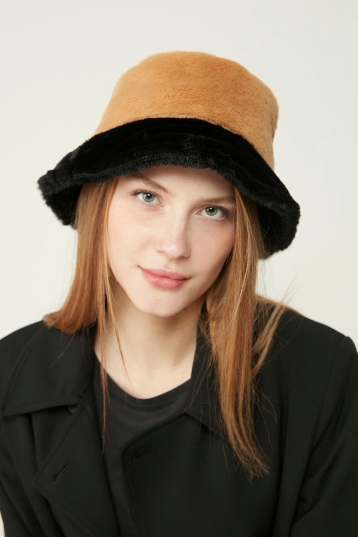 Peluş Vizon Bucket Şapka