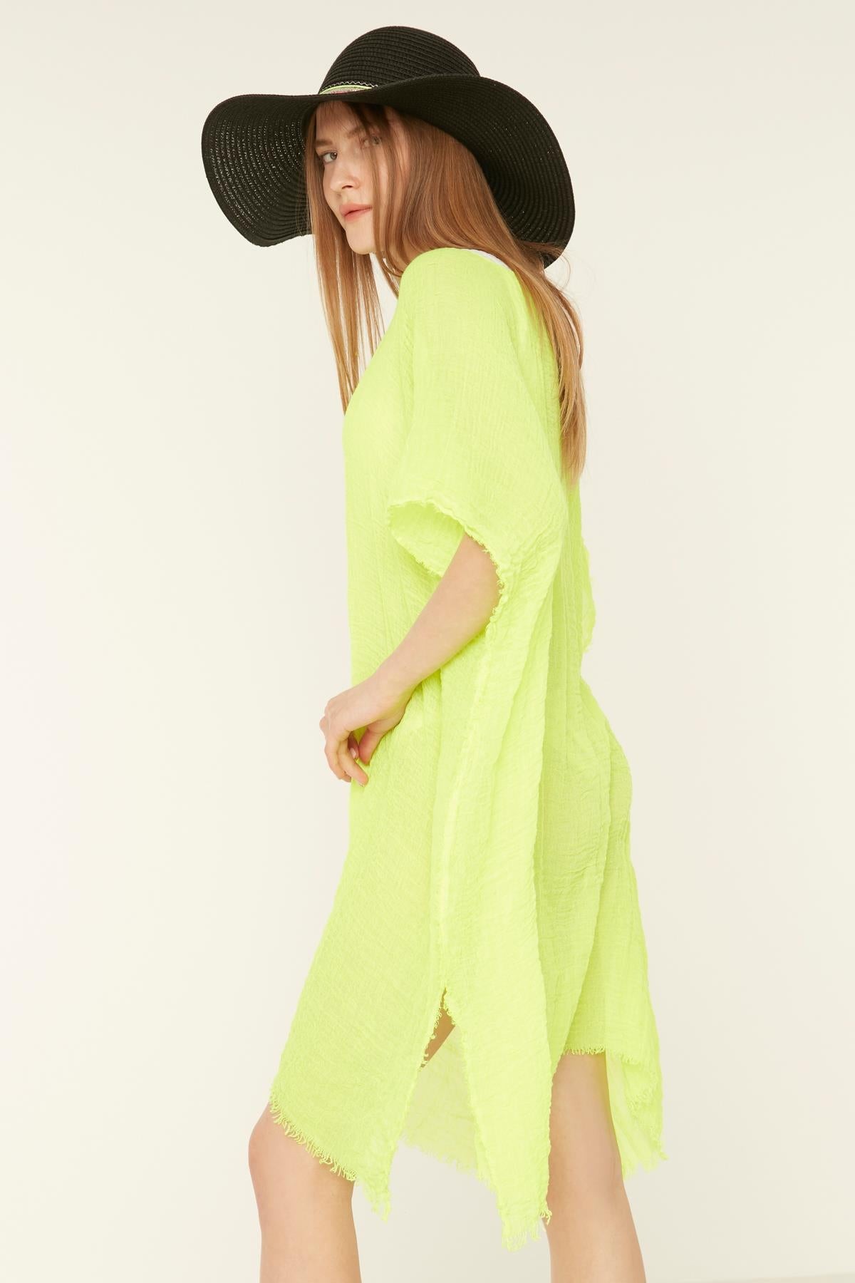 Neon Yeşil Kimono Pareo