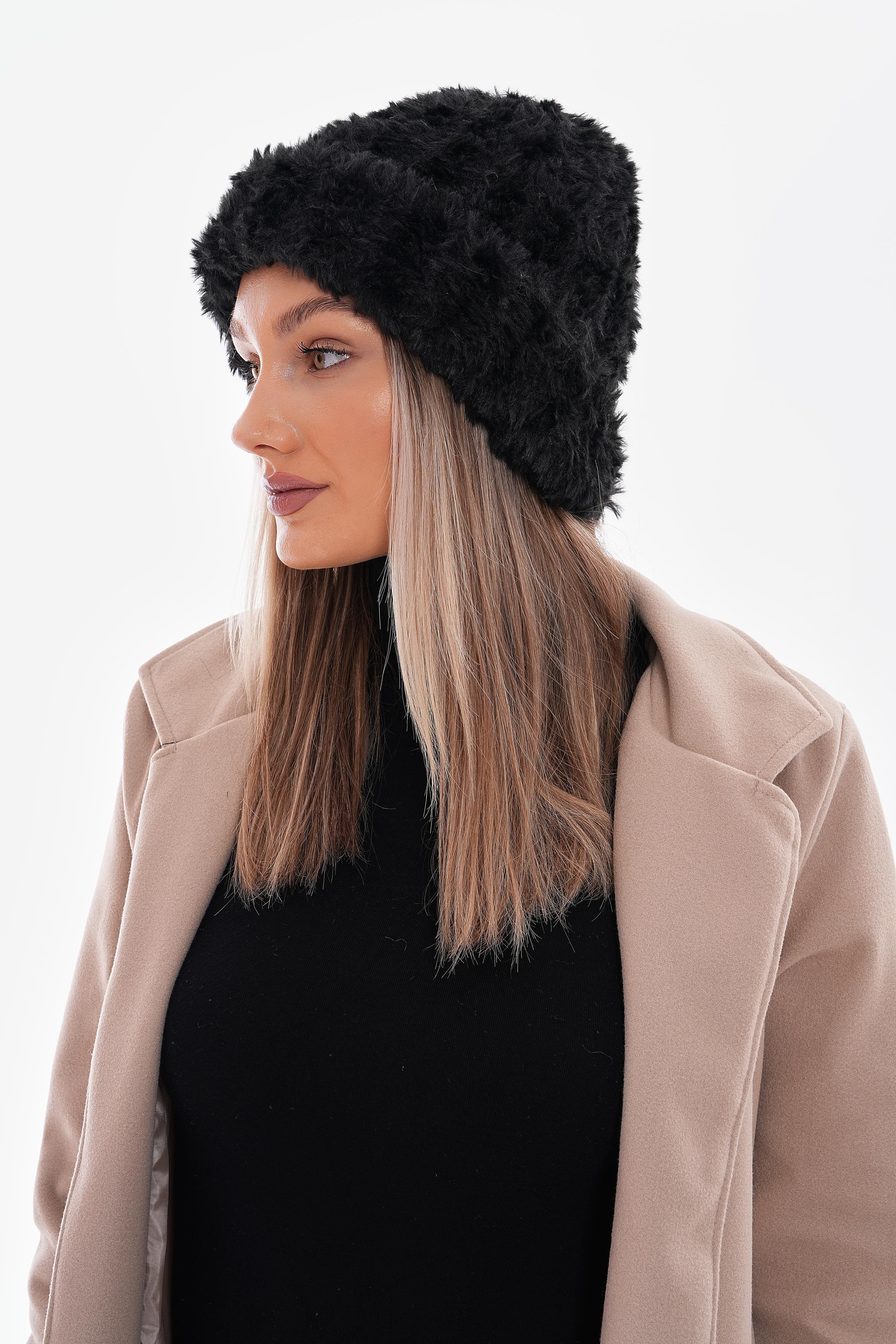 Kadın Peluş Kürklü Bere 14583