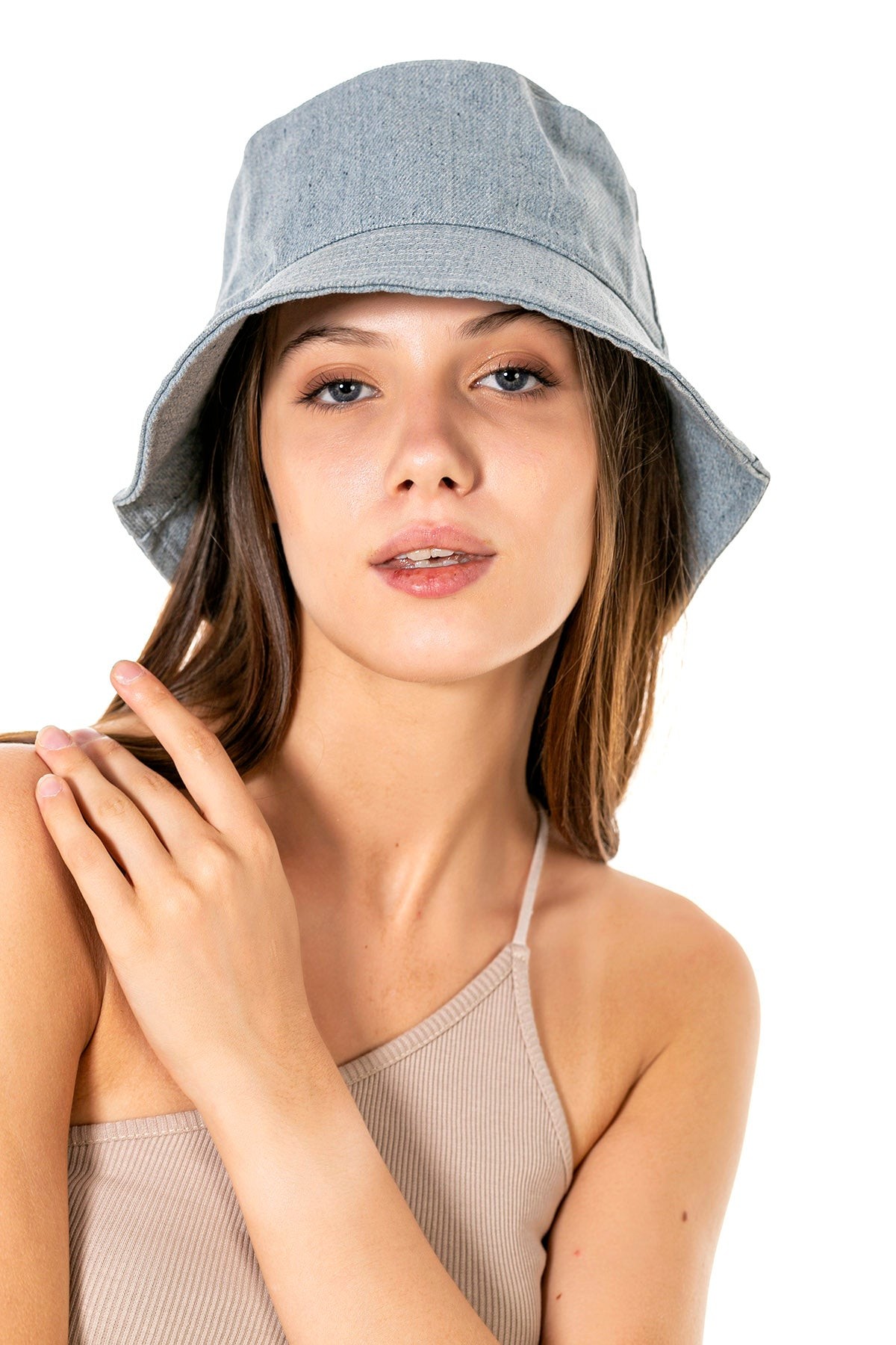 Kot Desen Mavi Bucket Şapka