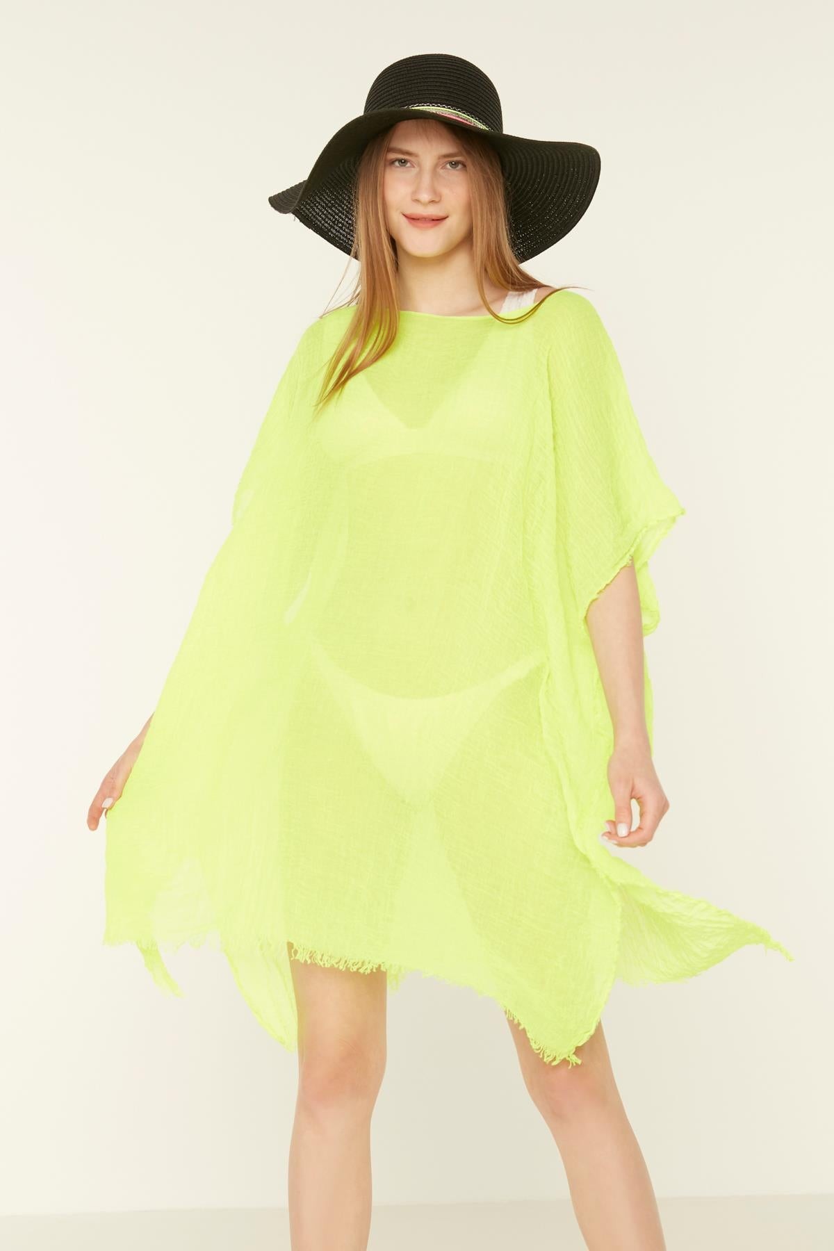 Neon Yeşil Kimono Pareo